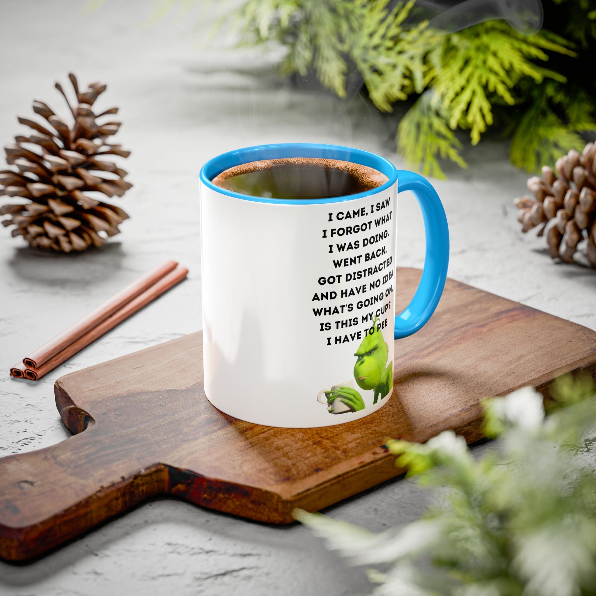 Colorful Grinch Coffee Mug, Fun Holiday Gift, Funny Tea Cup, Quirky Kitchen Decor, Grinch Fan Mug, Christmas Gift Idea