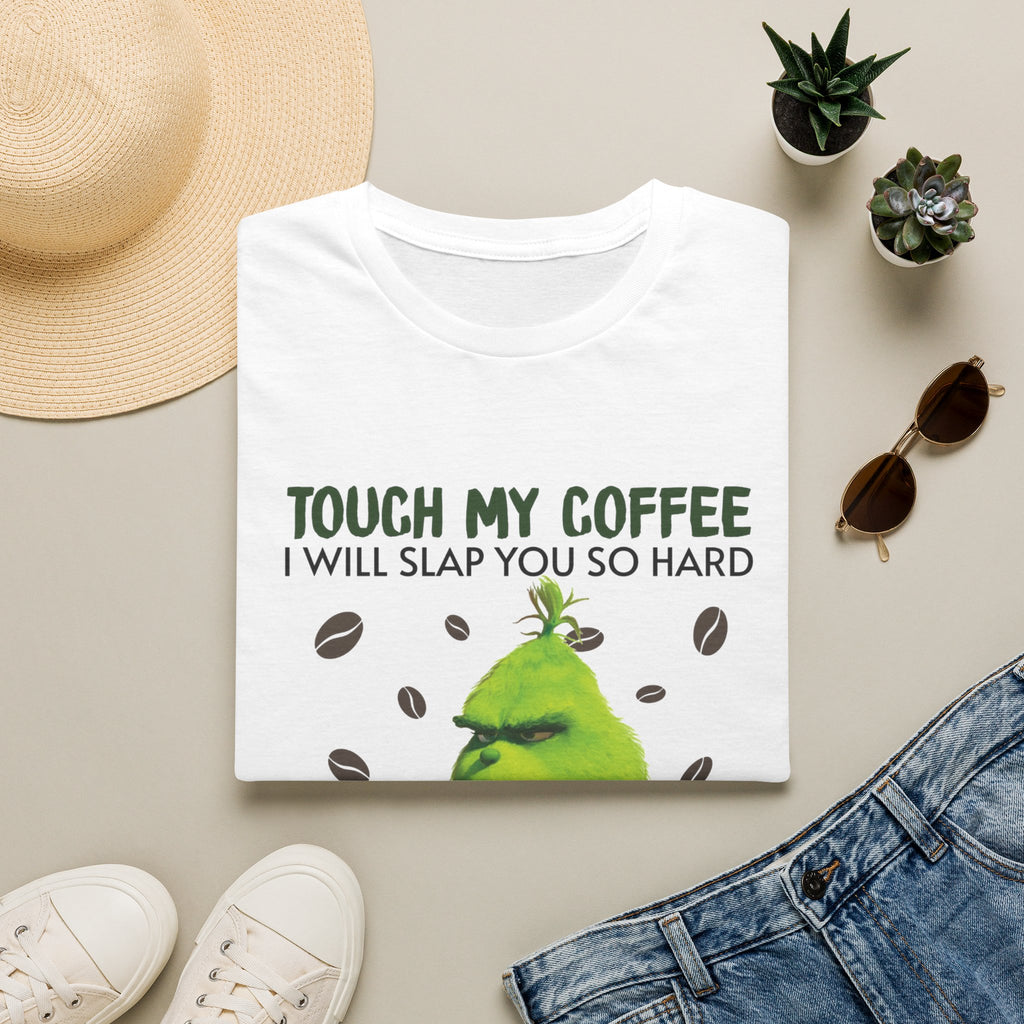 Funny Grinch Coffee T-Shirt, Unisex Tee for Coffee Lovers, Holiday Gift, Quirky Humor Shirt, Perfect for Christmas and Birthdays