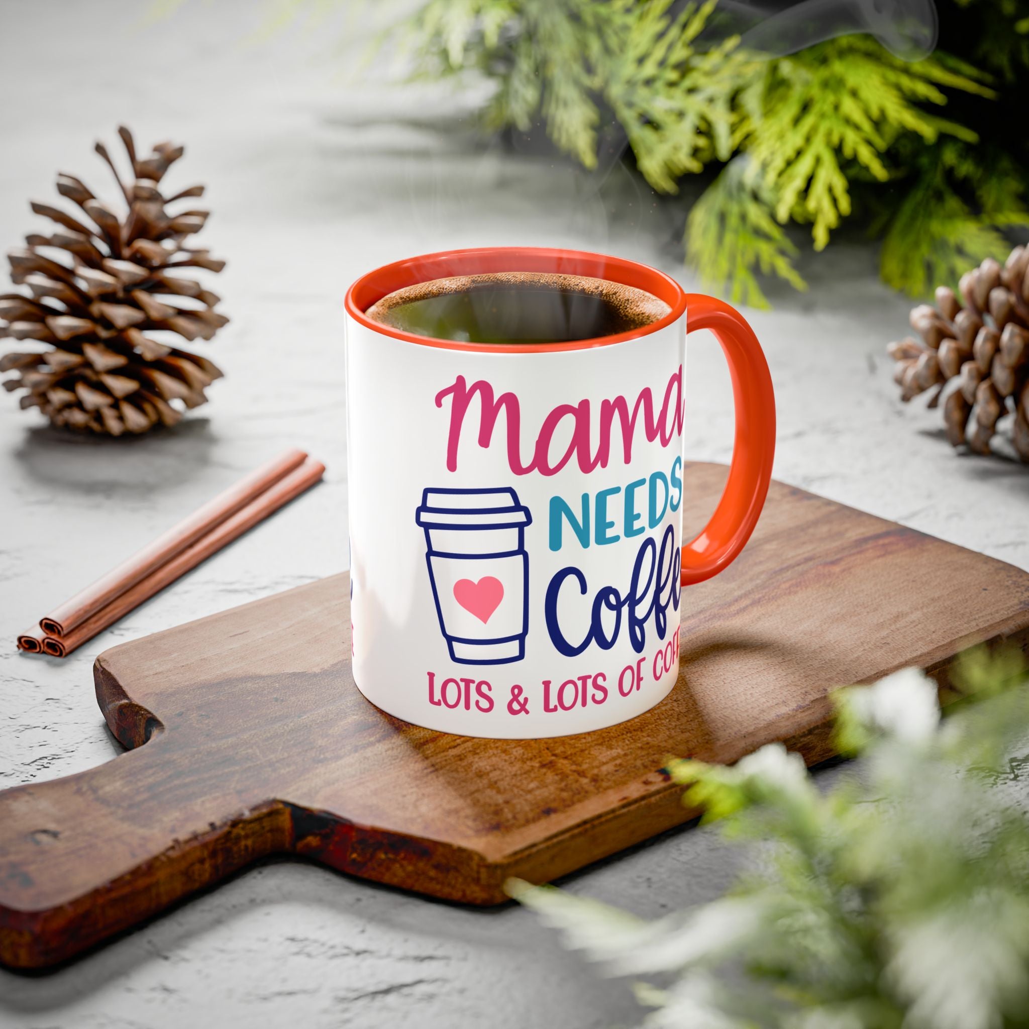 Mama Needs Coffee Mug — "Mama Needs Coffee: Lots & Lots of Coffee" (11oz/15oz)