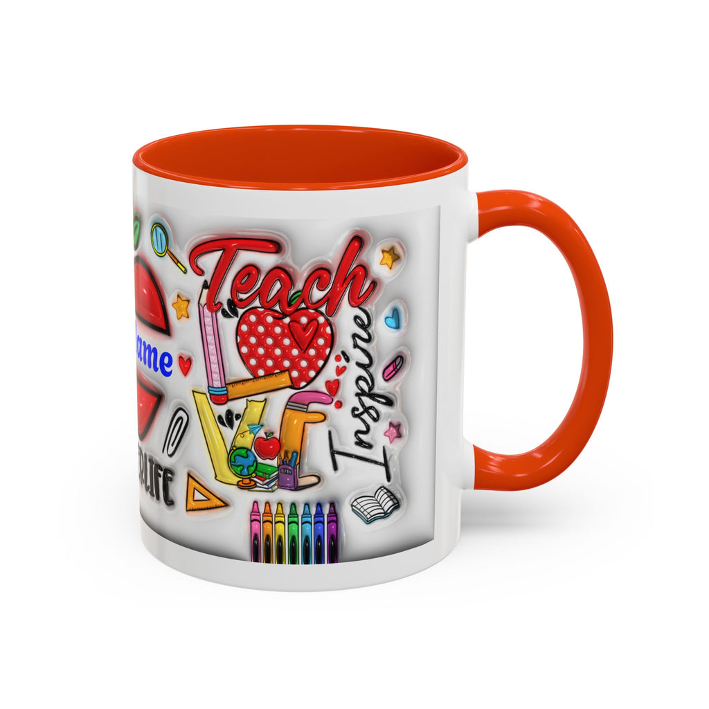 Personalized Teacher Mugs | Colorful 11oz & 15oz Coffee Cups | Fun Gift for Educators | Back to School | Teacher Appreciation