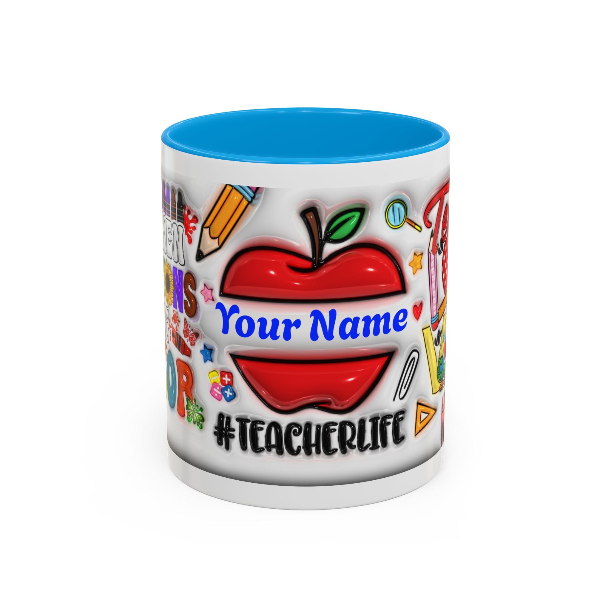 Personalized Teacher Mugs | Colorful 11oz & 15oz Coffee Cups | Fun Gift for Educators | Back to School | Teacher Appreciation