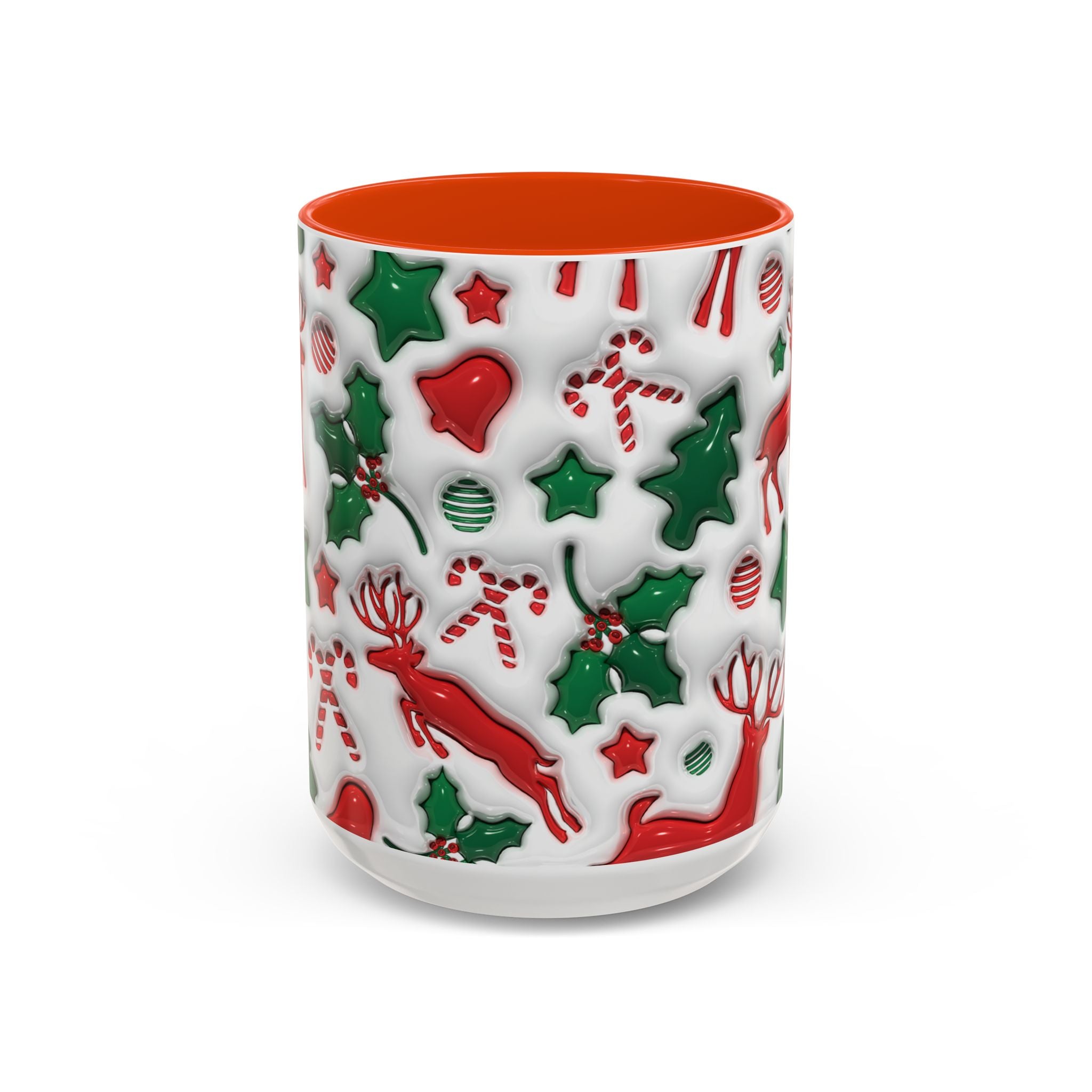 Festive Holiday Mugs, Christmas Coffee Cups, Colorful Reindeer and Candy Cane Design, Cozy Winter Drinkware, Perfect Gift for Holidays