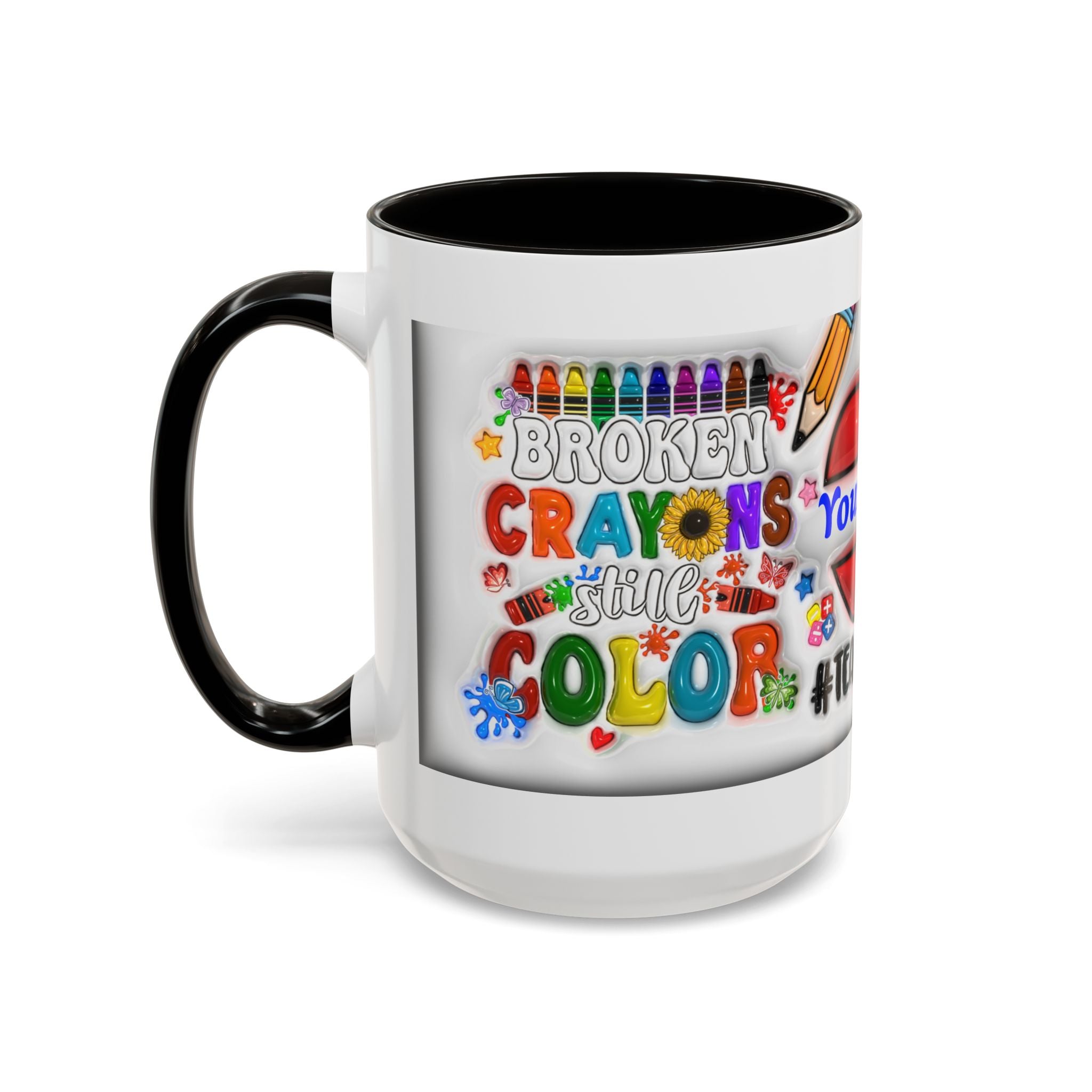 Personalized Teacher Mugs | Colorful 11oz & 15oz Coffee Cups | Fun Gift for Educators | Back to School | Teacher Appreciation
