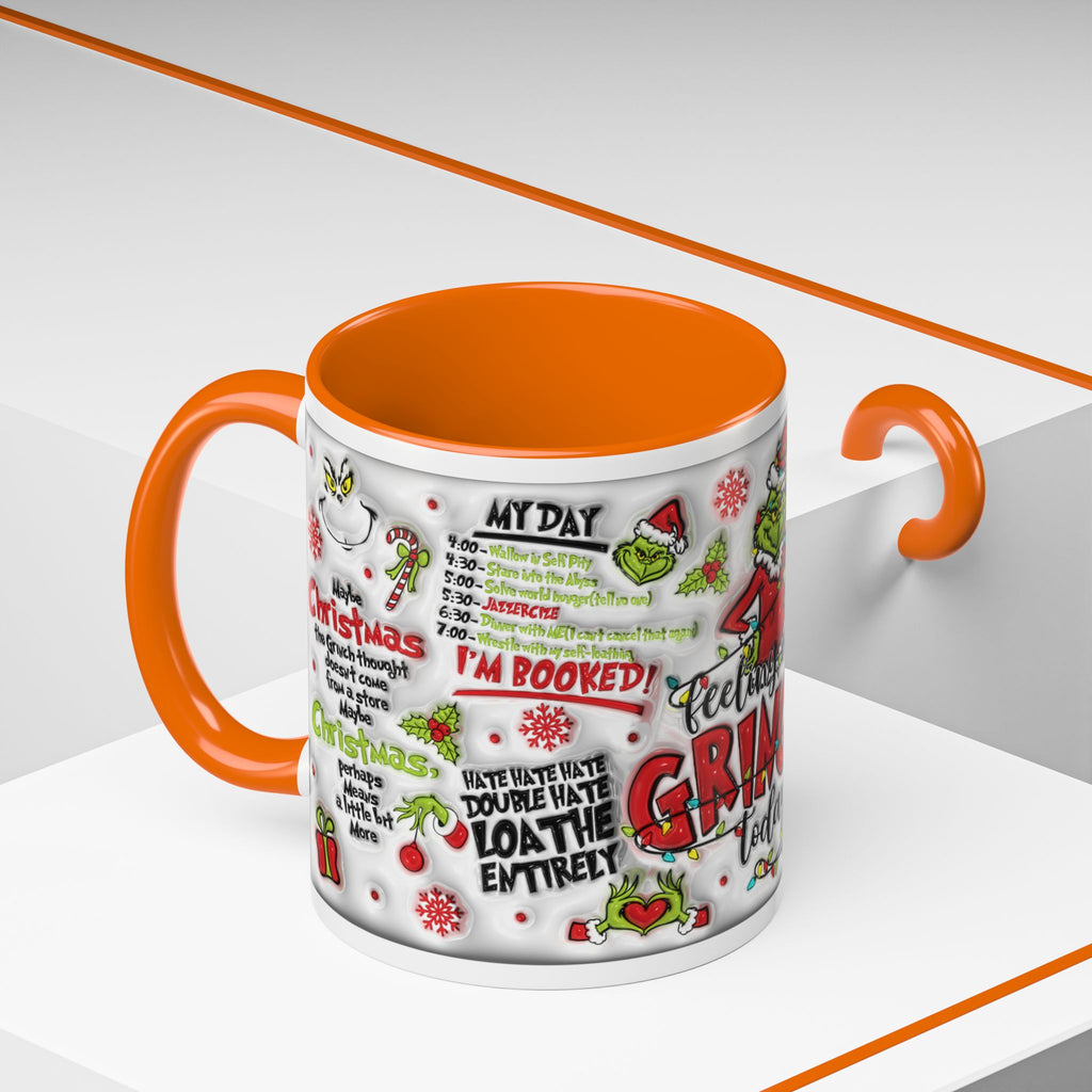 Grinchy Holiday Coffee Mug — "Feeling Extra Grinchy Today" Accent Mug (11/15oz)