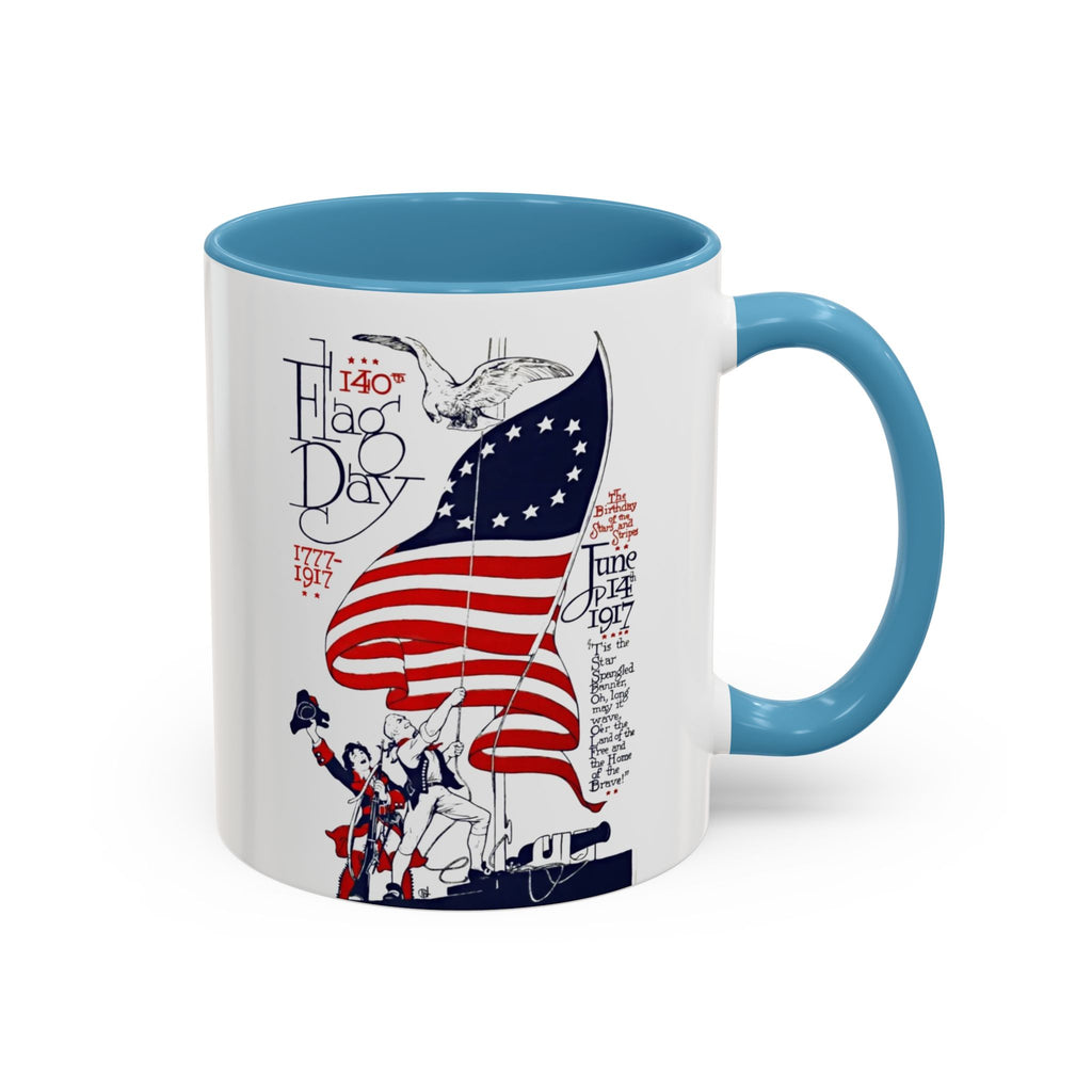 American Flag Day June 14th Parade Illustration Mug | Accent Coffee Mug
