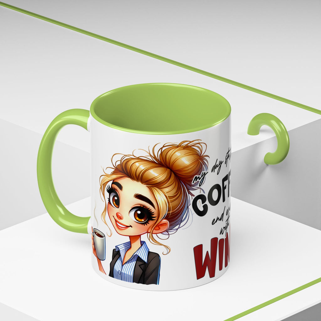 My Day Starts With Coffee and Ends With Wine Mug | Accent Coffee Mug