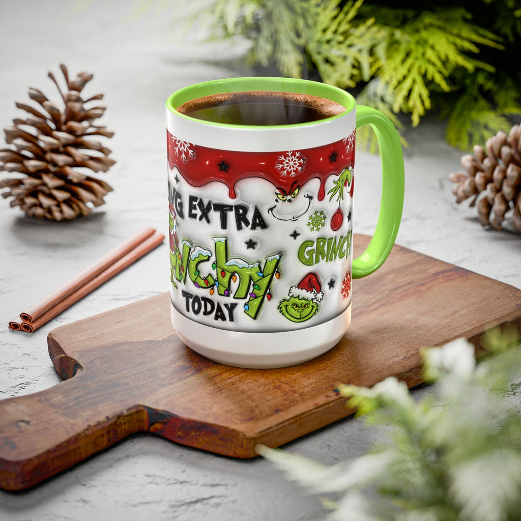 Grinch Holiday Mug - Feeling Extra Grinchy Today! Christmas Gift, Funny Coffee Cup, Holiday Decor, Winter Warmth
