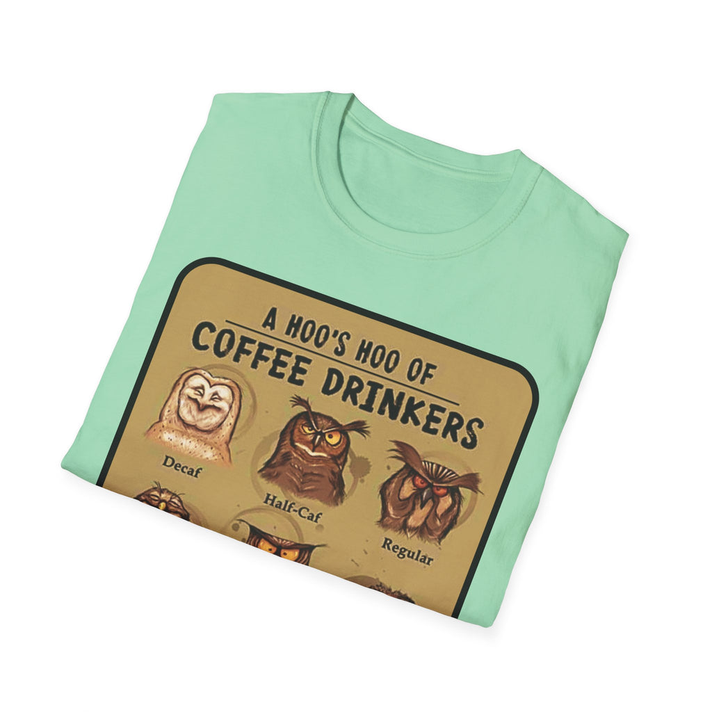 Coffee Owl Types T-Shirt | A Hoo's Hoo of Coffee Drinkers
