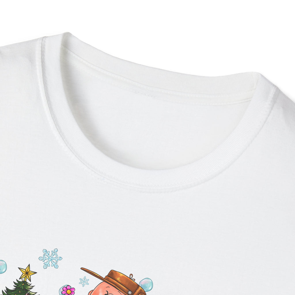 Holiday Cartoon Characters T-Shirt | Christmas Kids Crew Illustration
