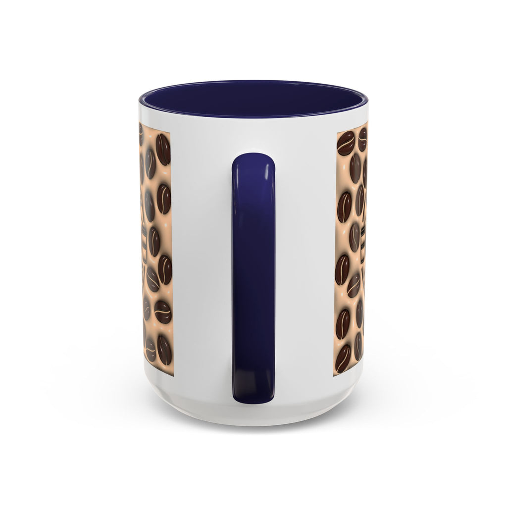 Coffee Beans Pattern First I Drink Coffee Mug | Accent 11oz 15oz