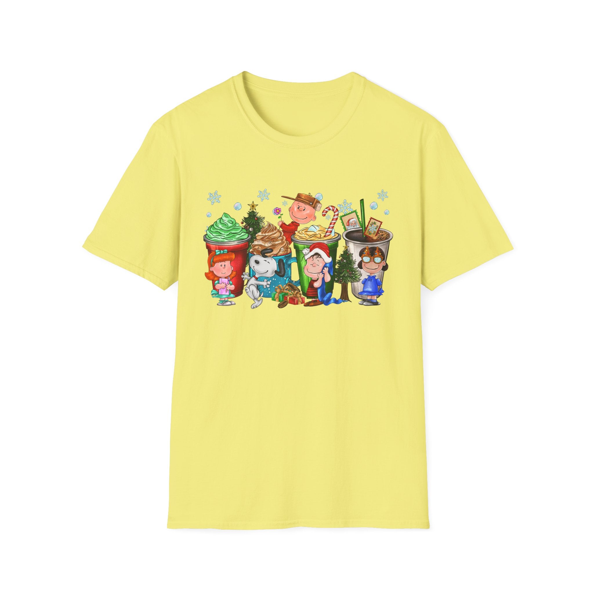 Holiday Cartoon Characters T-Shirt | Christmas Kids Crew Illustration