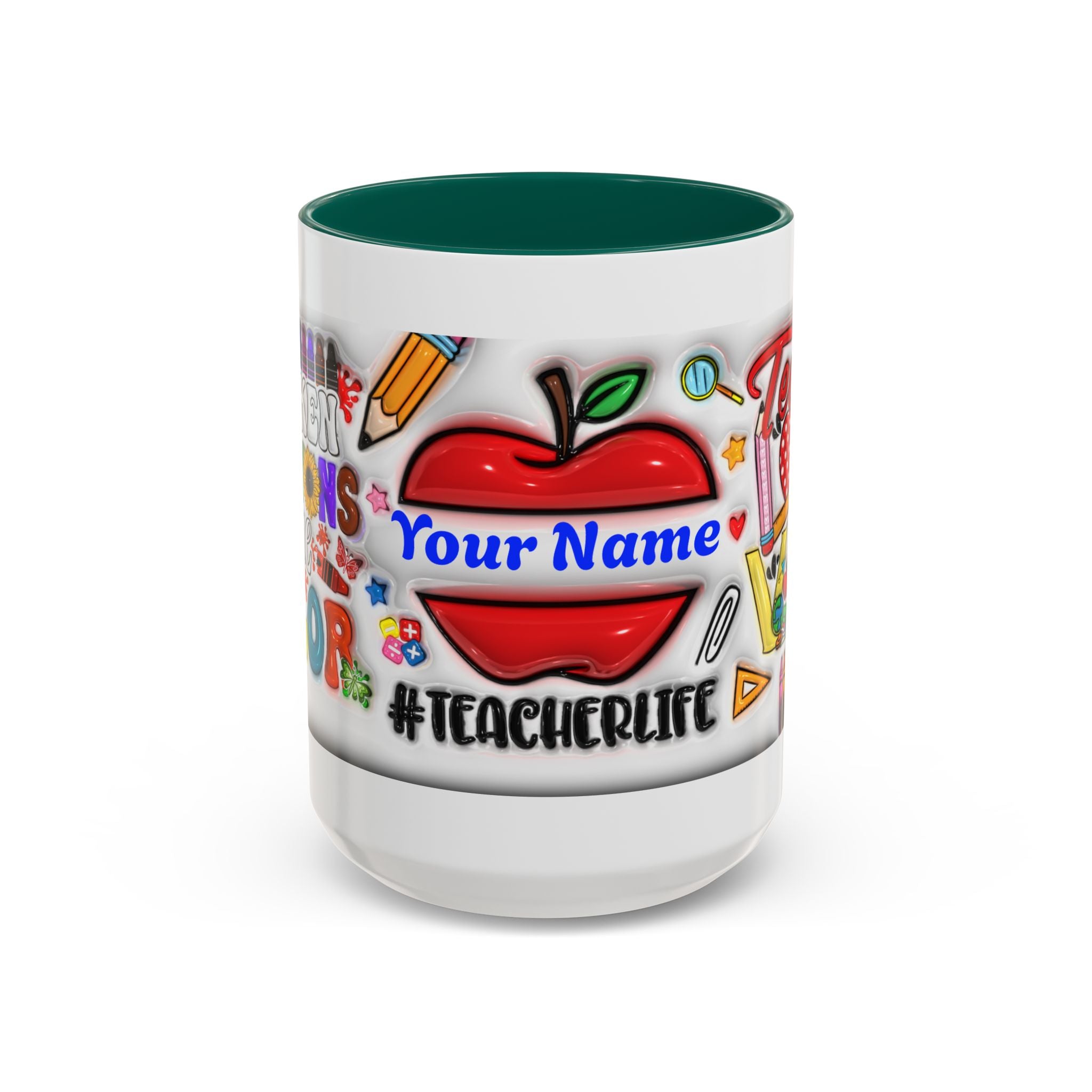 Personalized Teacher Mugs | Colorful 11oz & 15oz Coffee Cups | Fun Gift for Educators | Back to School | Teacher Appreciation