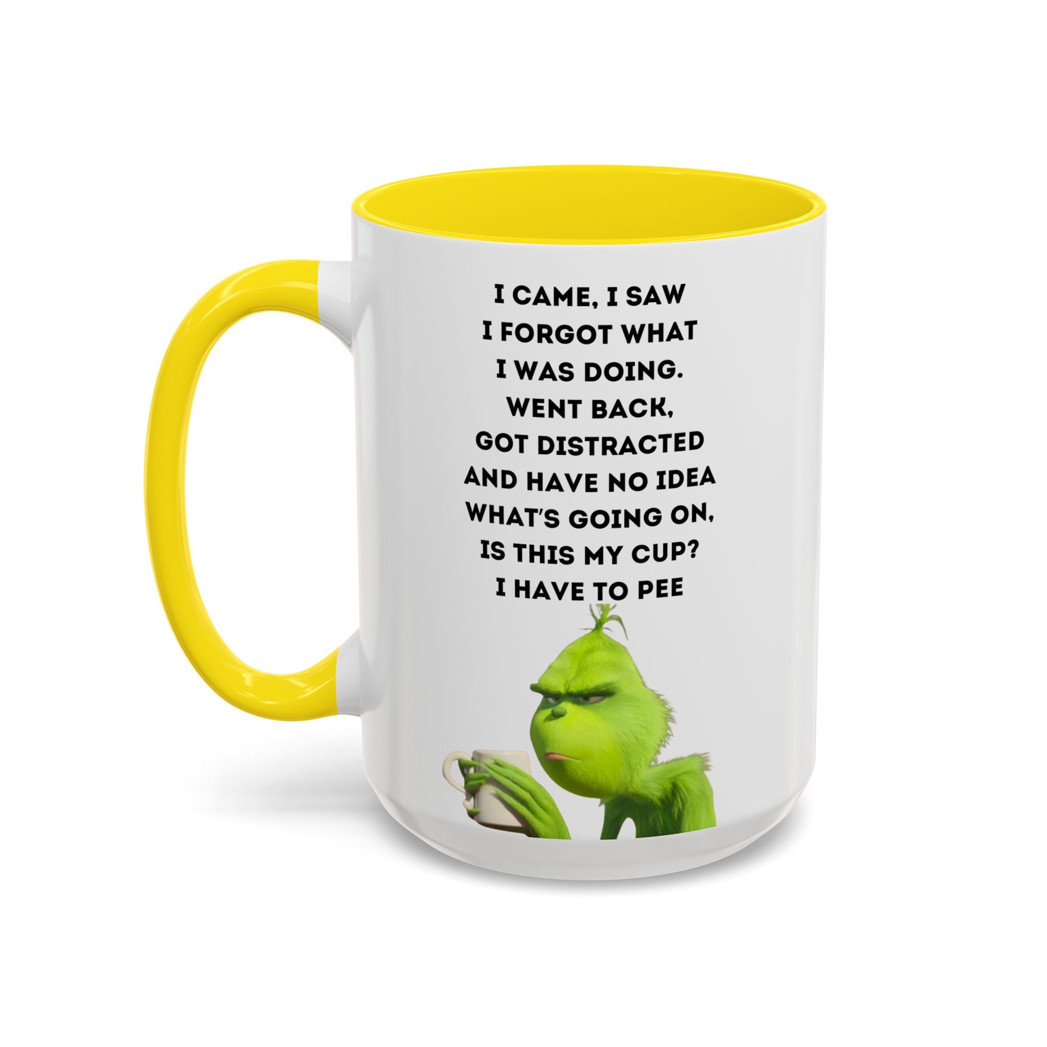Grumpy Grinch Quote Accent Coffee Mug | Funny Holiday Coffee Cup