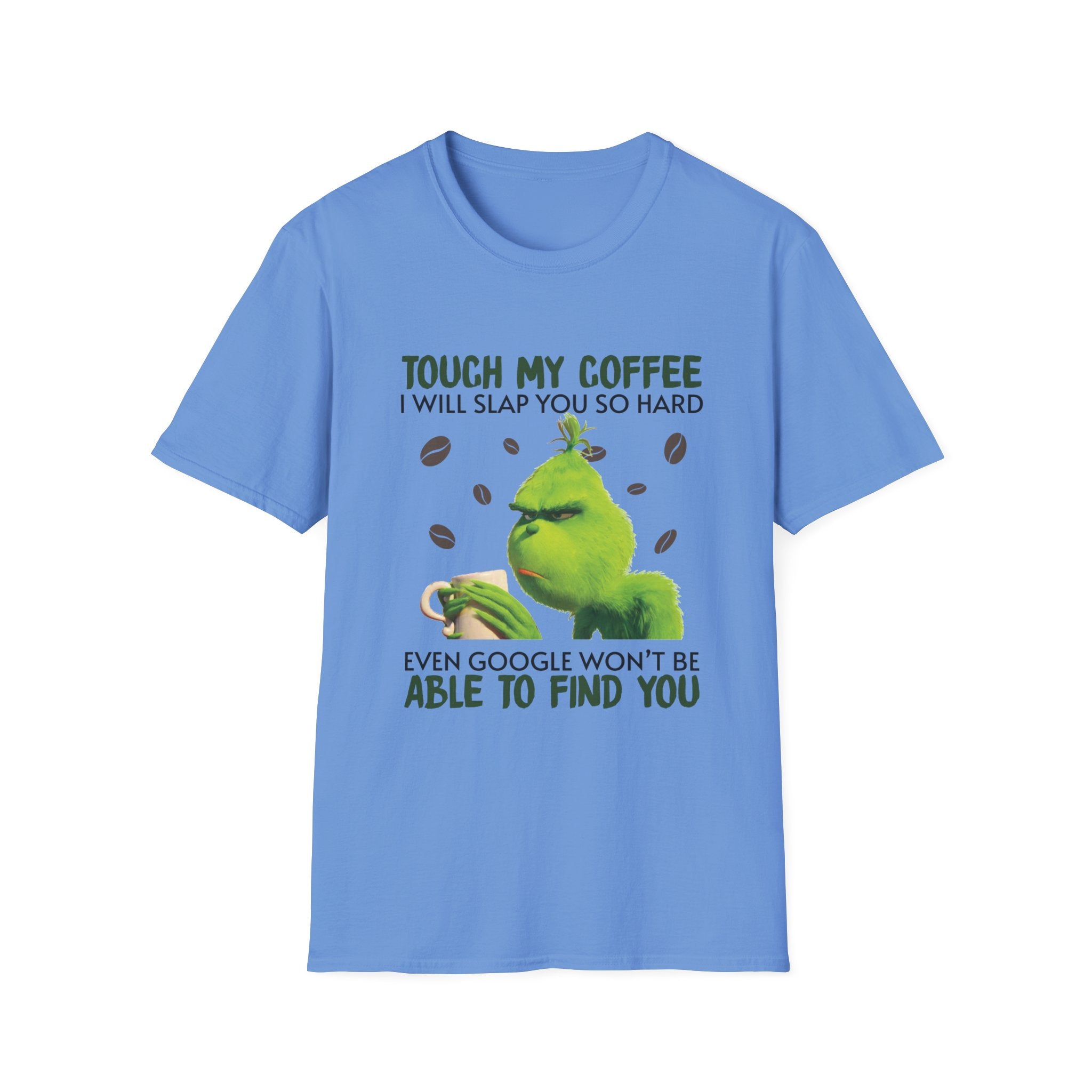 Funny Grinch Coffee T-Shirt, Unisex Tee for Coffee Lovers, Holiday Gift, Quirky Humor Shirt, Perfect for Christmas and Birthdays
