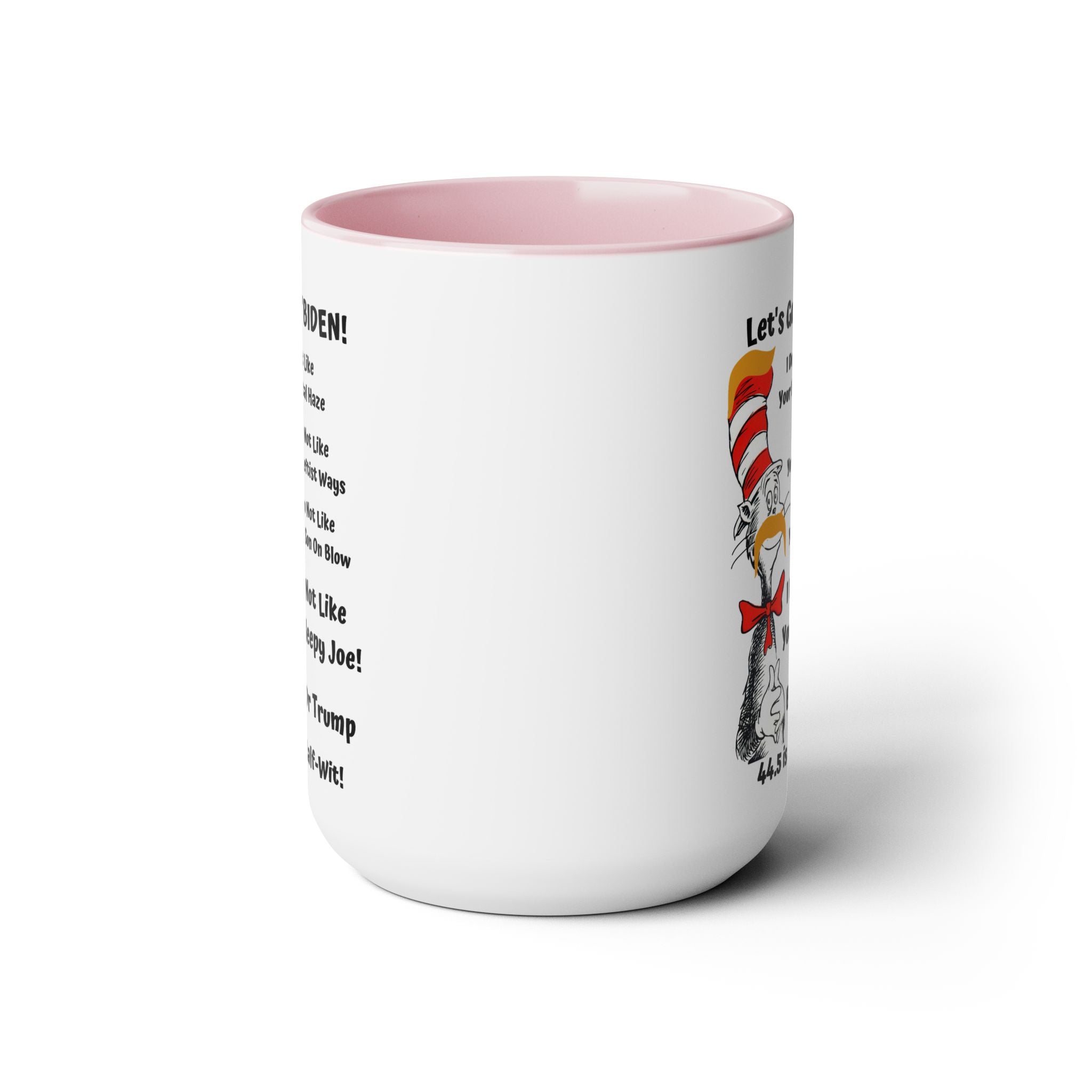 Dr. TRUMP and O'BIDEN 44.5 -  Two-Tone Coffee Mugs, 15oz