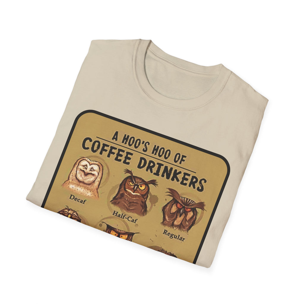 Coffee Owl Types T-Shirt | A Hoo's Hoo of Coffee Drinkers
