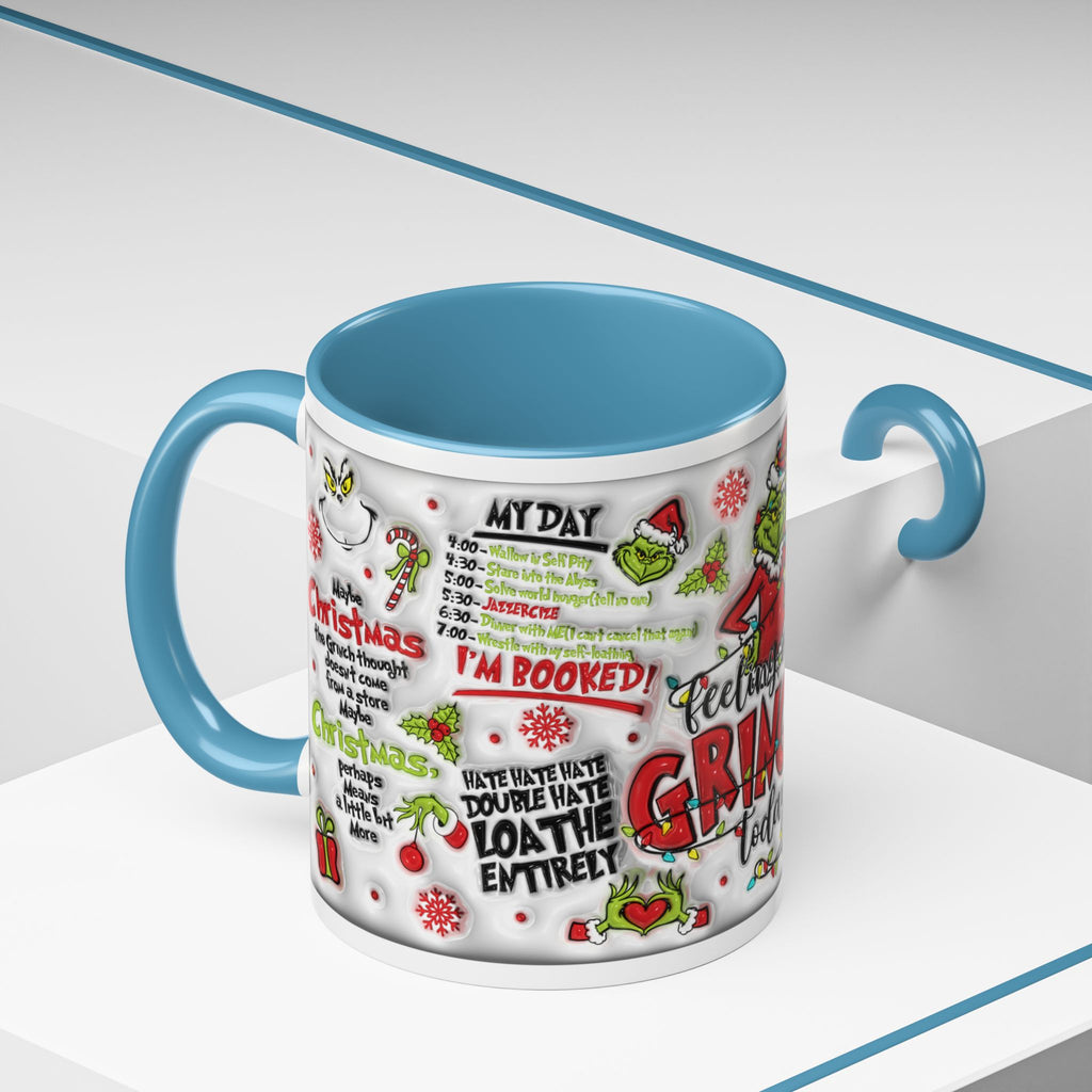 Grinchy Holiday Coffee Mug — "Feeling Extra Grinchy Today" Accent Mug (11/15oz)