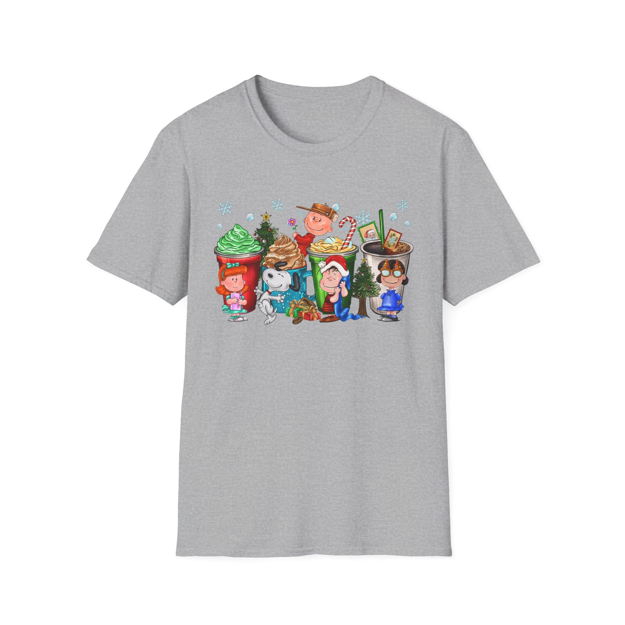 Holiday Cartoon Characters T-Shirt | Christmas Kids Crew Illustration