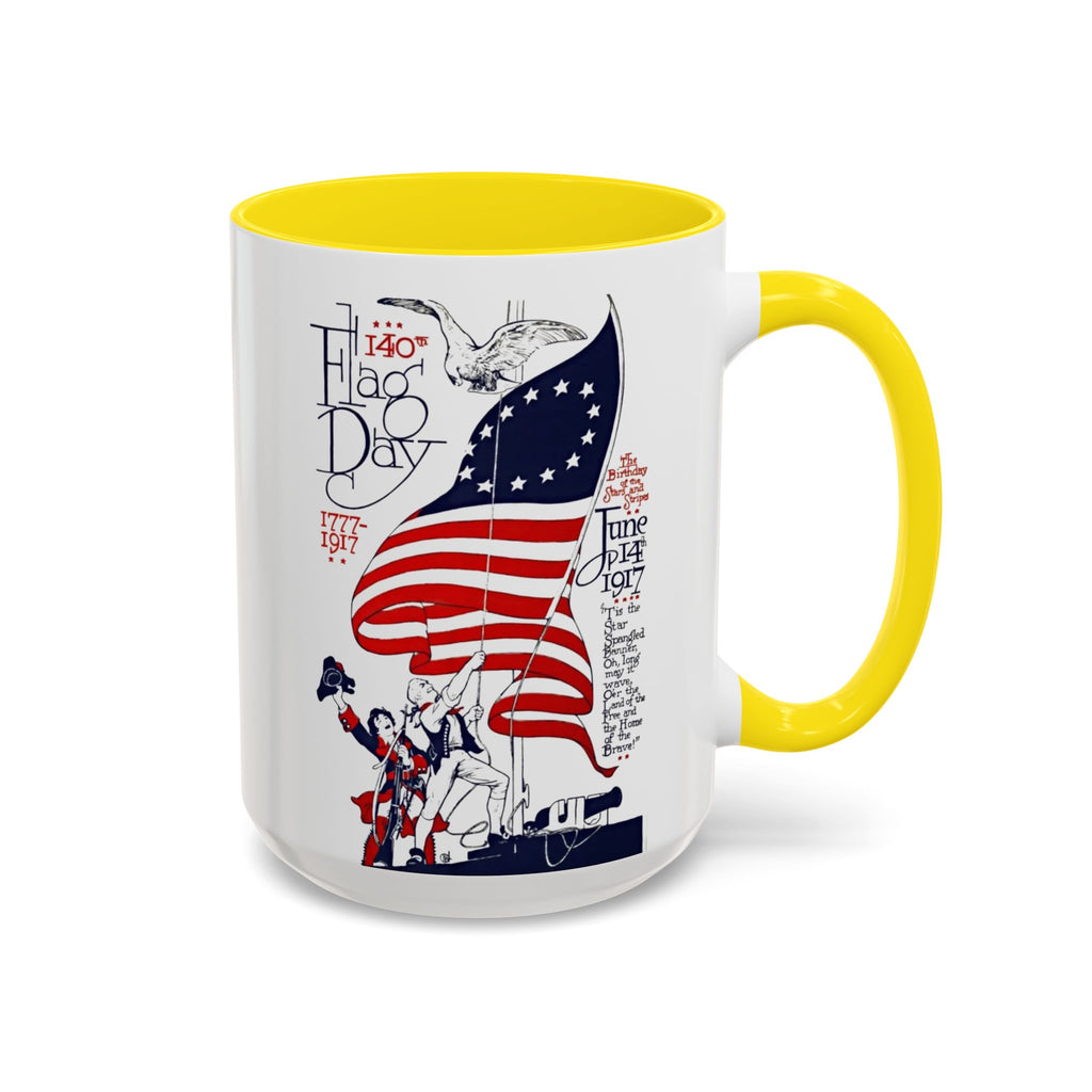 American Flag Day June 14th Parade Illustration Mug | Accent Coffee Mug