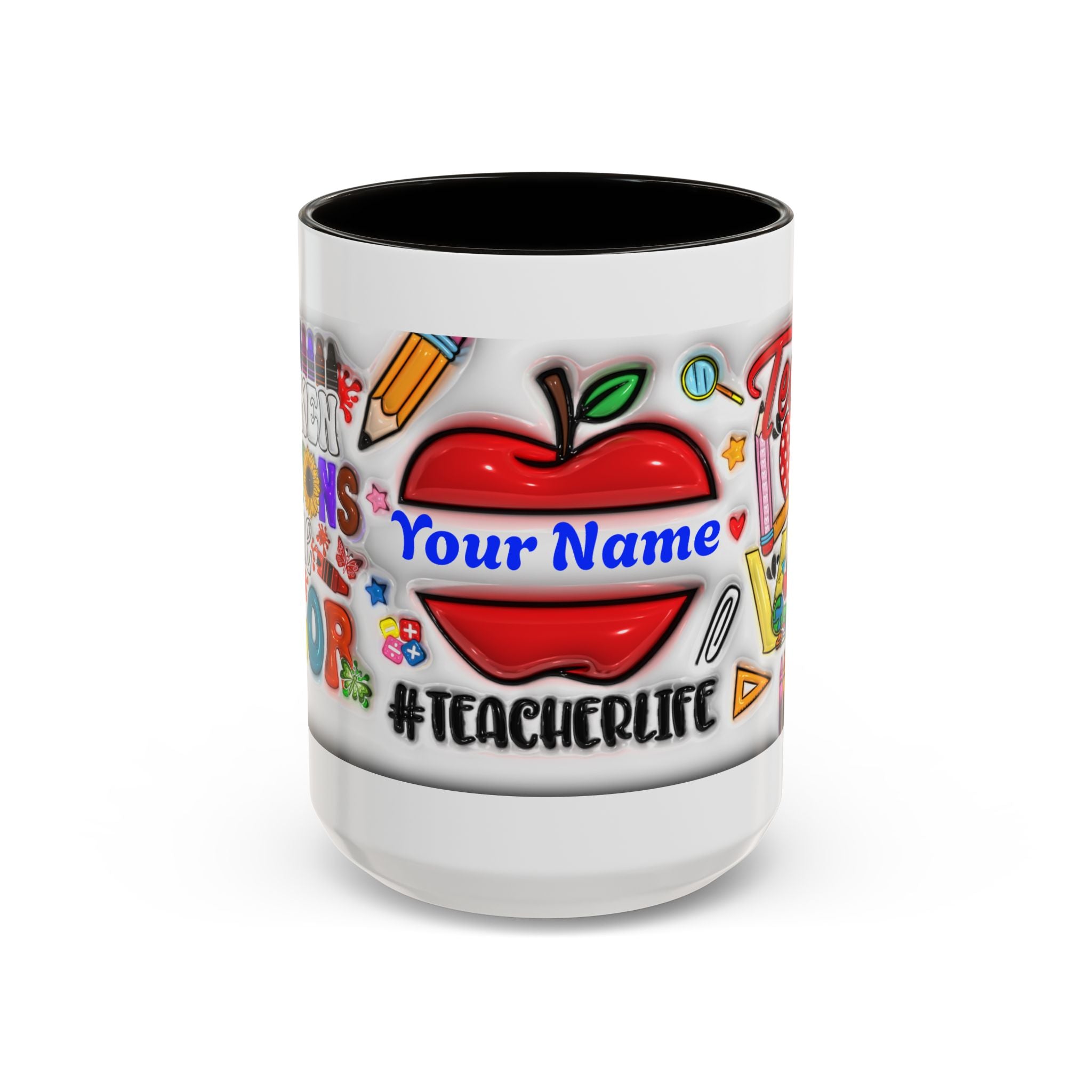 Personalized Teacher Mugs | Colorful 11oz & 15oz Coffee Cups | Fun Gift for Educators | Back to School | Teacher Appreciation