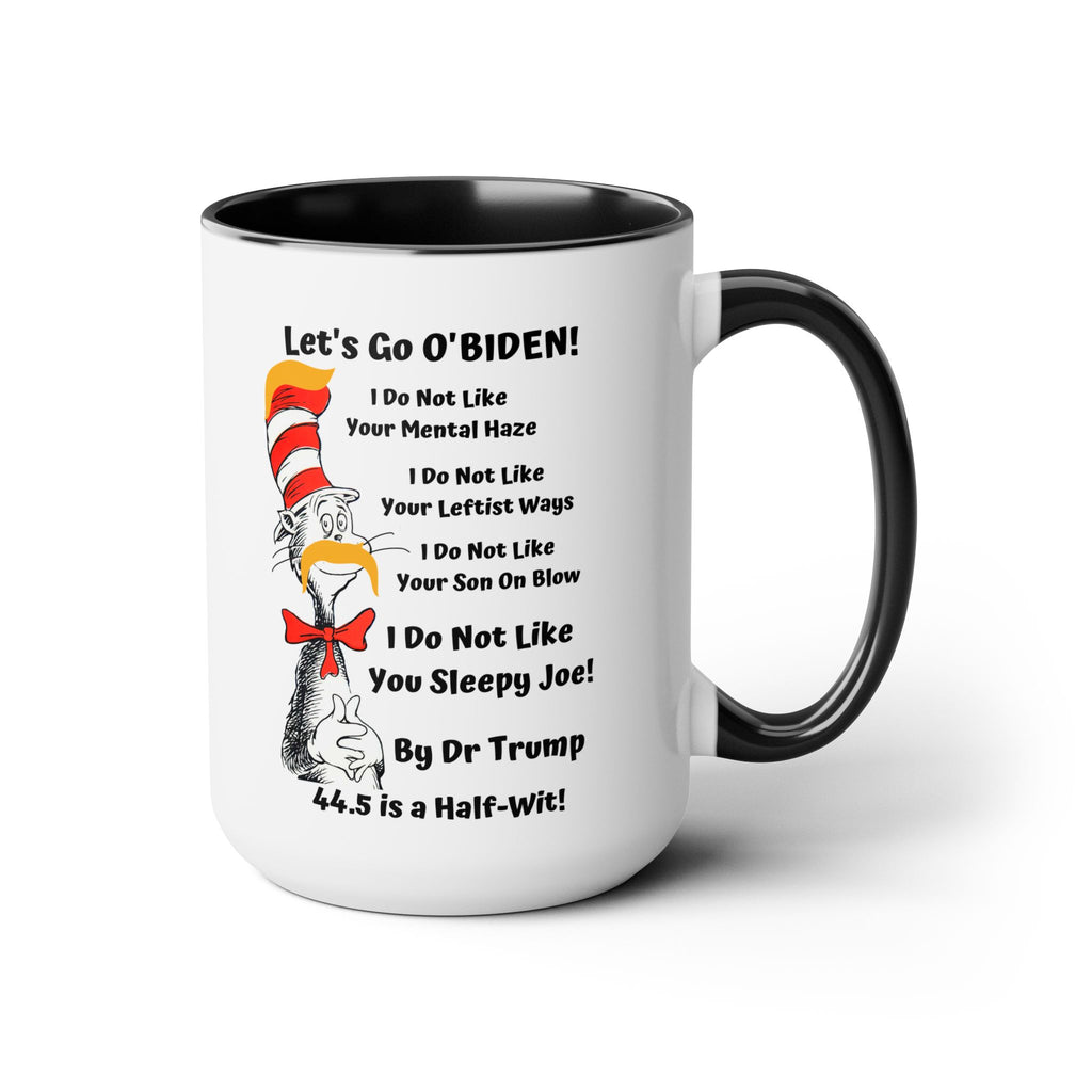 Dr. TRUMP and O'BIDEN 44.5 -  Two-Tone Coffee Mugs, 15oz