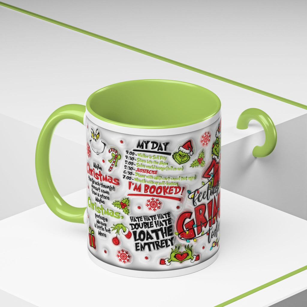 Grinchy Holiday Coffee Mug — "Feeling Extra Grinchy Today" Accent Mug (11/15oz)