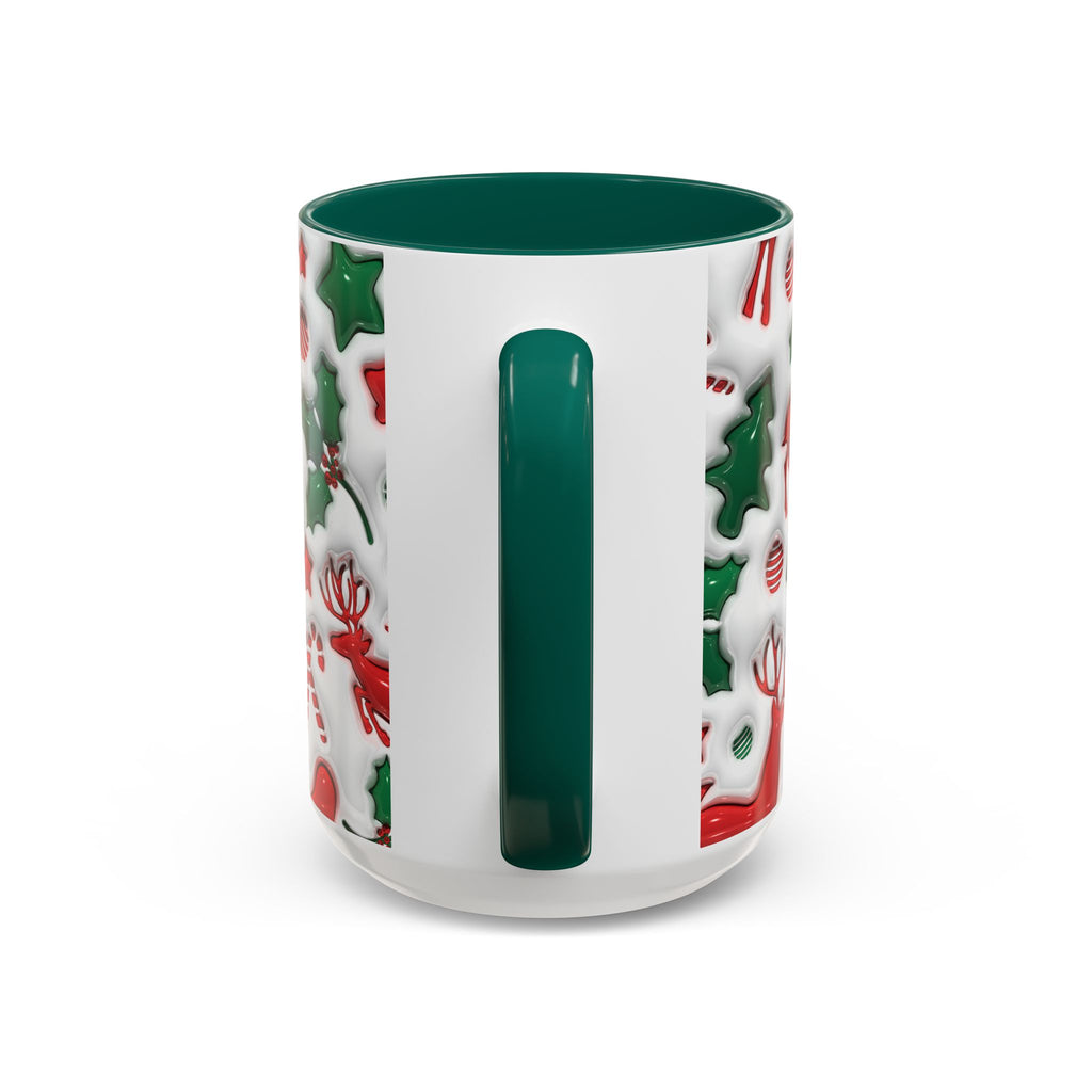 Festive Holiday Mugs, Christmas Coffee Cups, Colorful Reindeer and Candy Cane Design, Cozy Winter Drinkware, Perfect Gift for Holidays