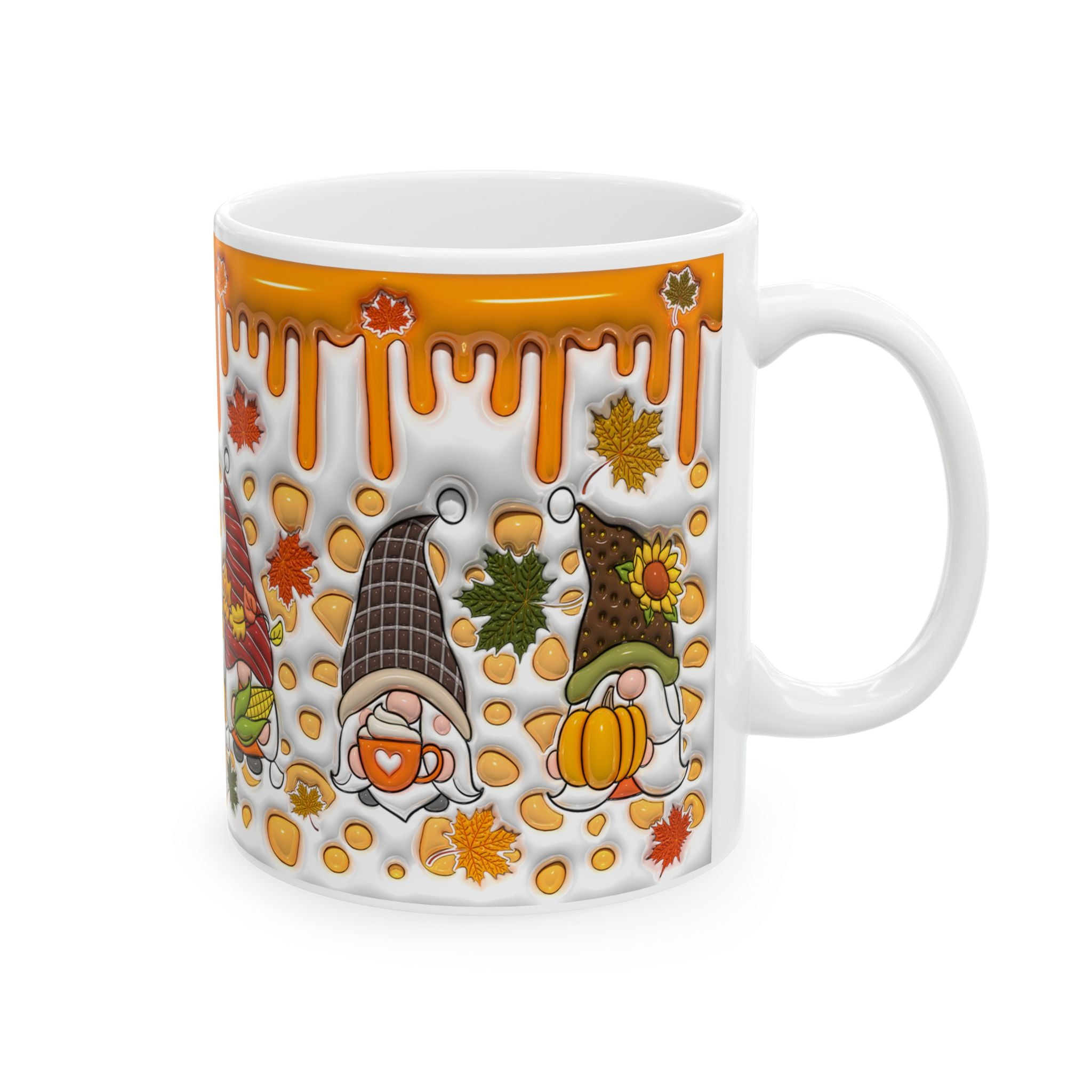 Autumn Gnome Pumpkin Mug | Ceramic Coffee Mug