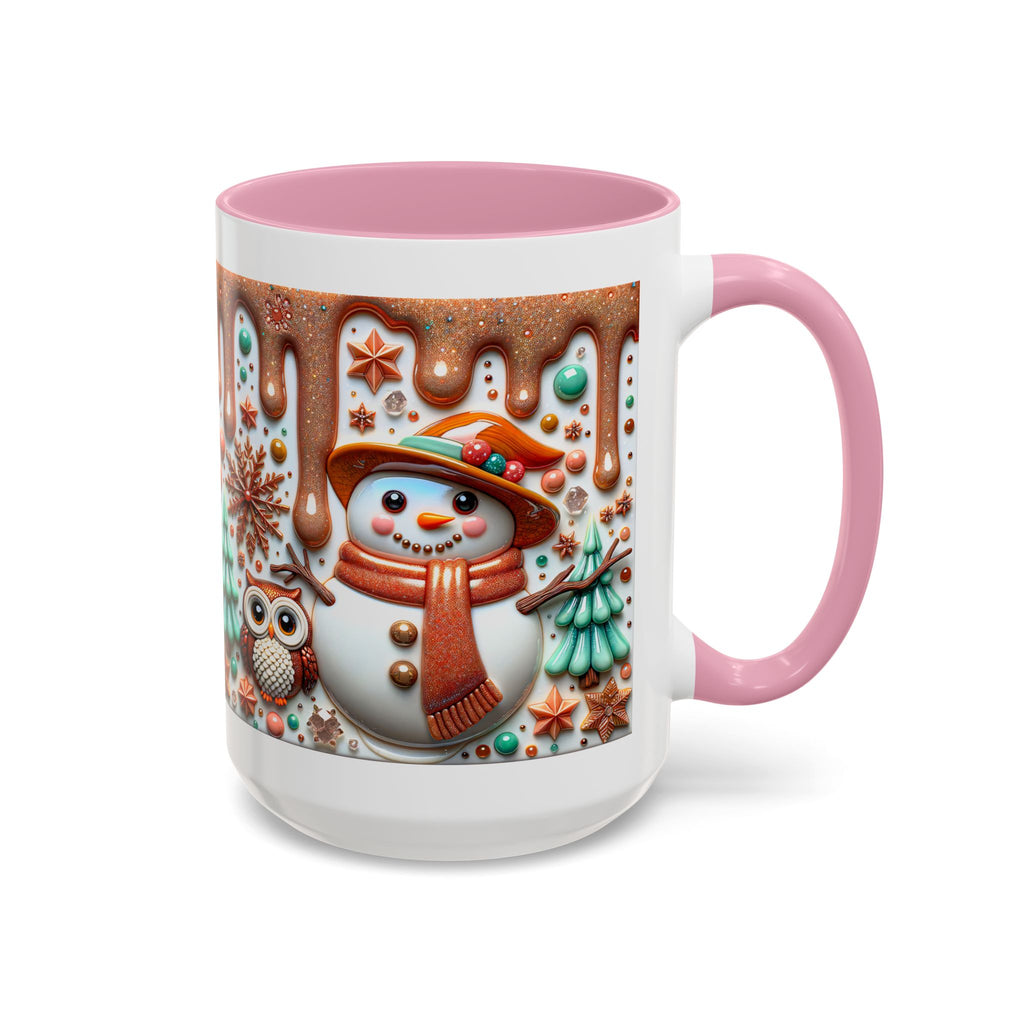 Colorful Holiday Mugs: Festive Owl & Snowman Design, Winter Gift, Christmas Coffee Cup, Cozy Kitchen Decor, Hot Cocoa Mug