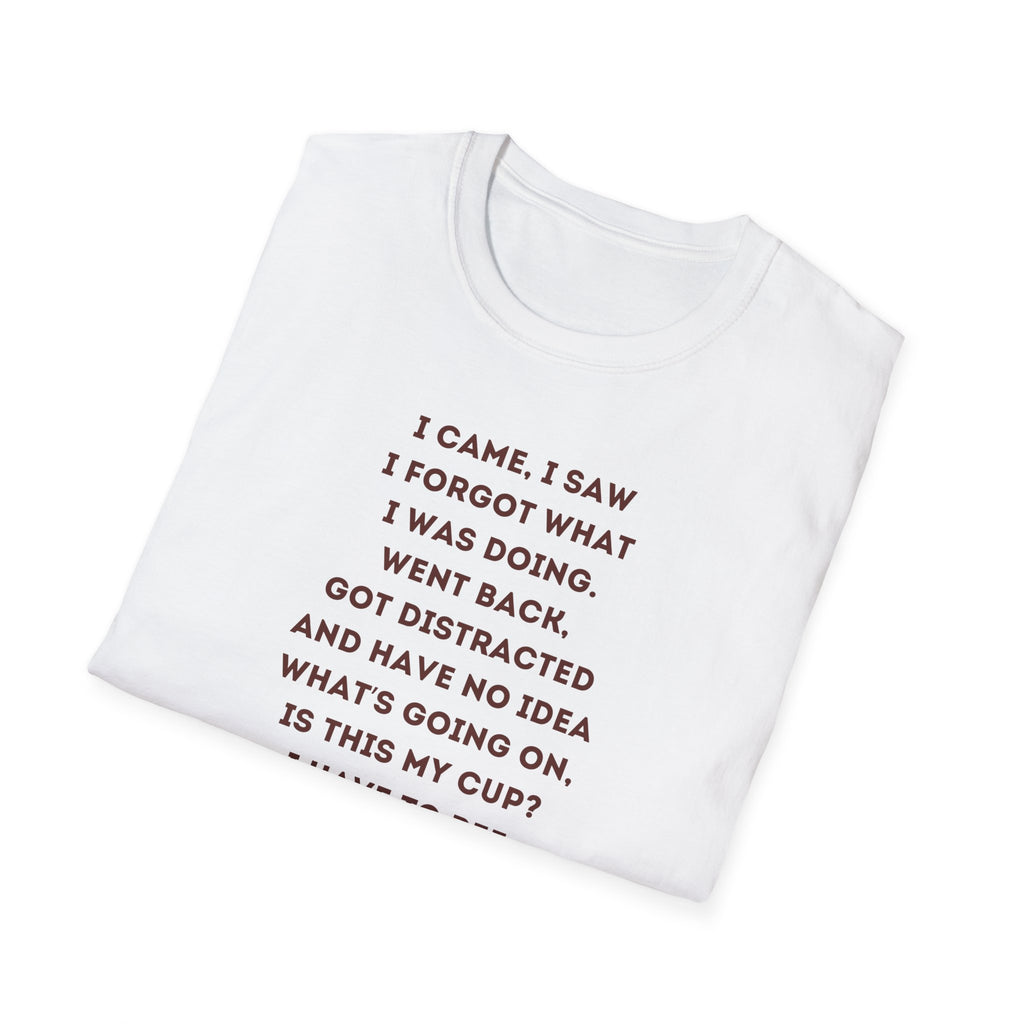 Funny Coffee Memory Poem T-Shirt | Cute Character Holding Coffee