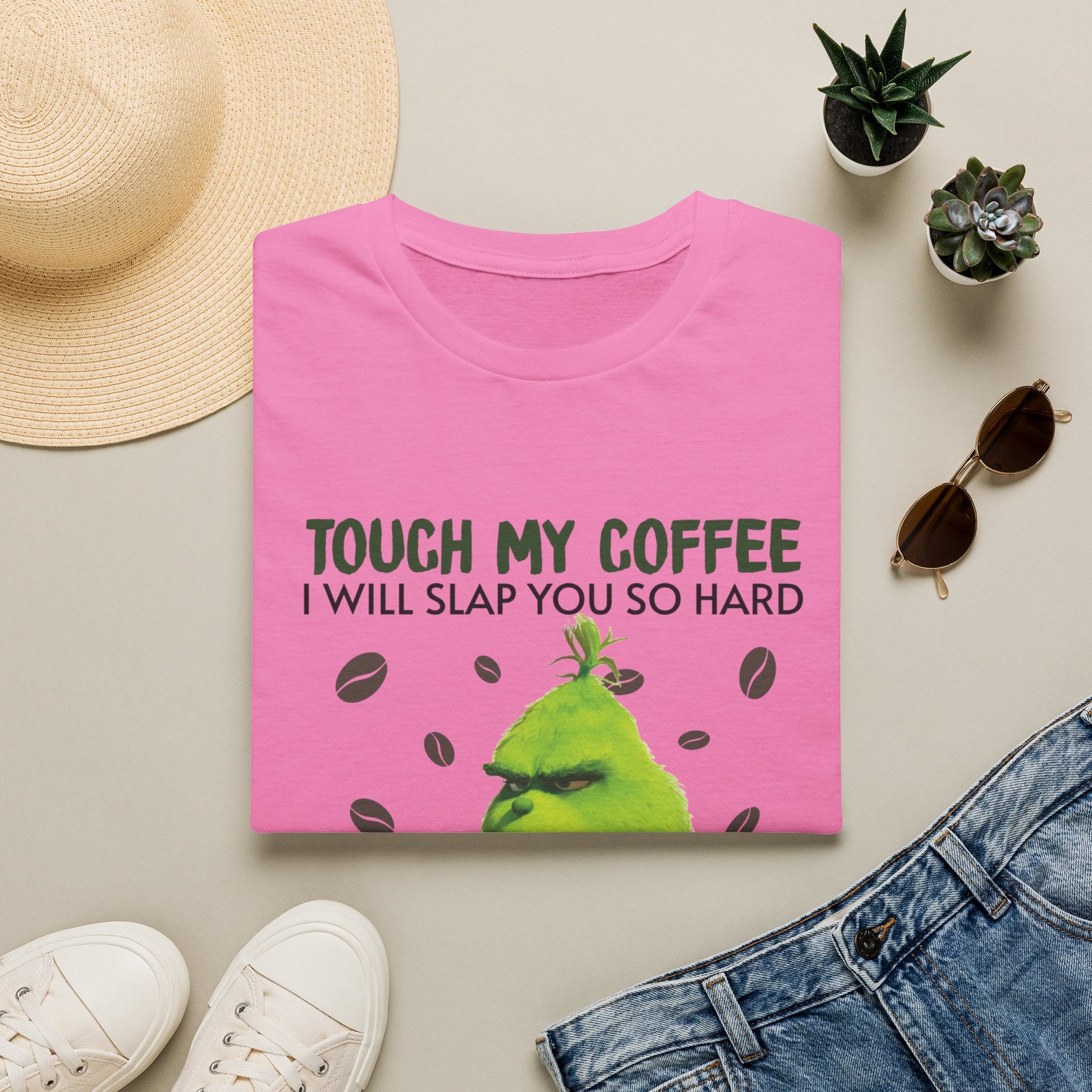 Funny Grinch Coffee T-Shirt, Unisex Tee for Coffee Lovers, Holiday Gift, Quirky Humor Shirt, Perfect for Christmas and Birthdays