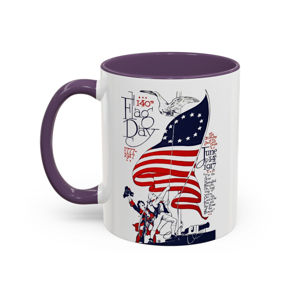 American Flag Day June 14th Parade Illustration Mug | Accent Coffee Mug