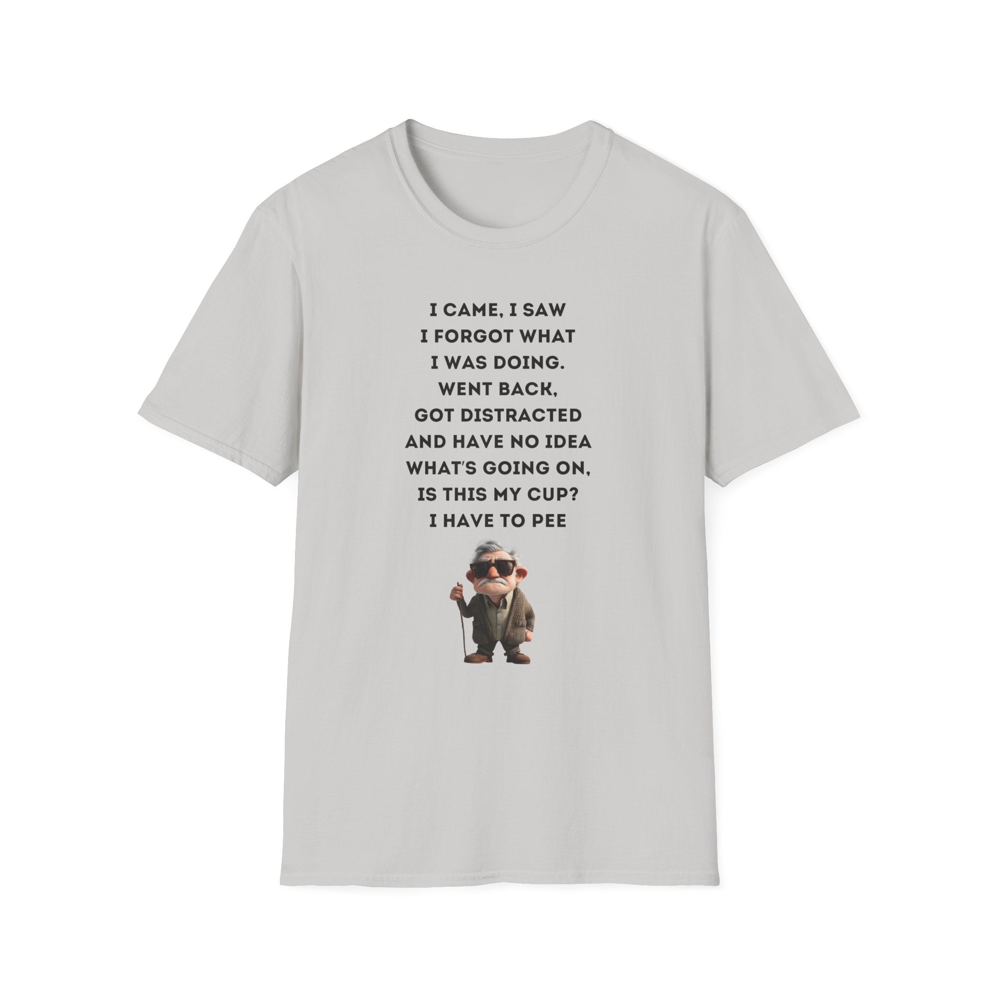 Forgetful Mini Character I Have To Pee T-Shirt | Funny Quote Tee
