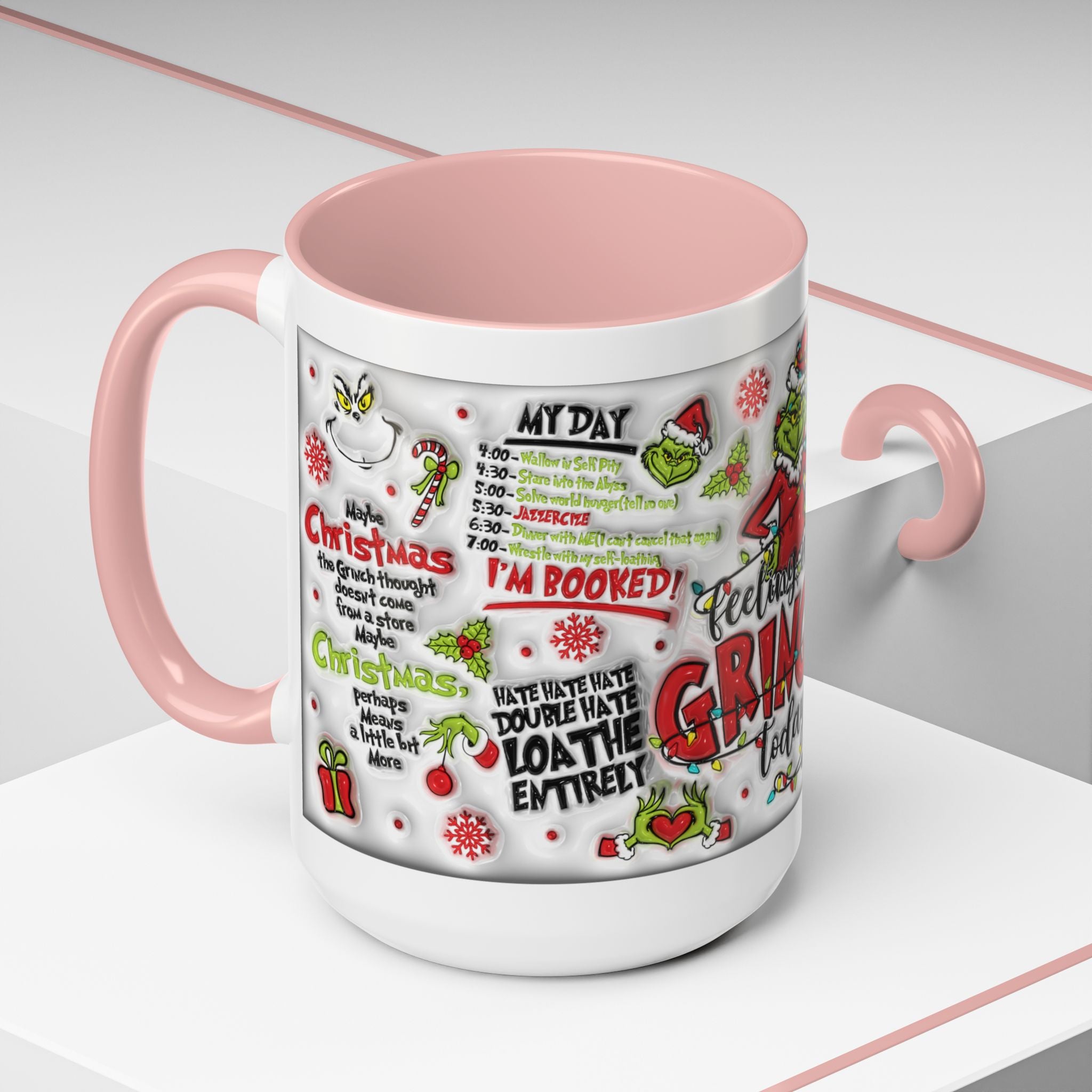 Grinchy Holiday Coffee Mug — "Feeling Extra Grinchy Today" Accent Mug (11/15oz)