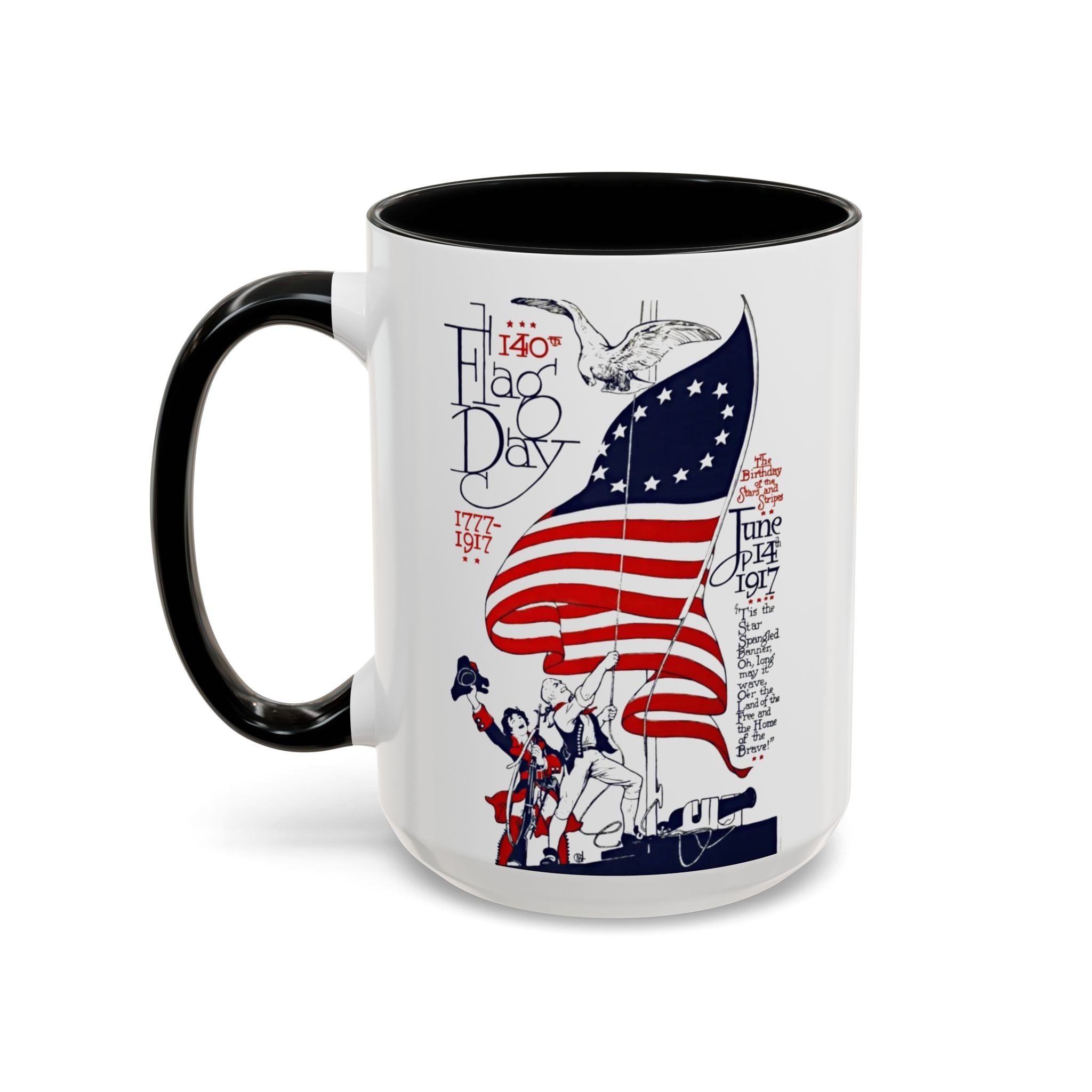 American Flag Day June 14th Parade Illustration Mug | Accent Coffee Mug
