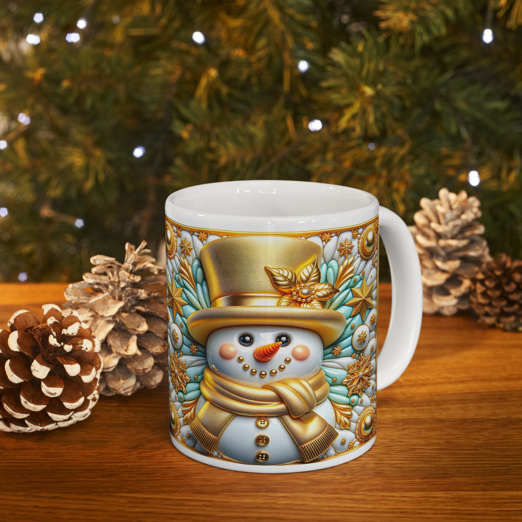 Festive Snowman Ceramic Mug - Perfect for Holiday Gifting, Winter Celebrations, Cozy Home Decor, Christmas Kitchenware, Seasonal Drinkware