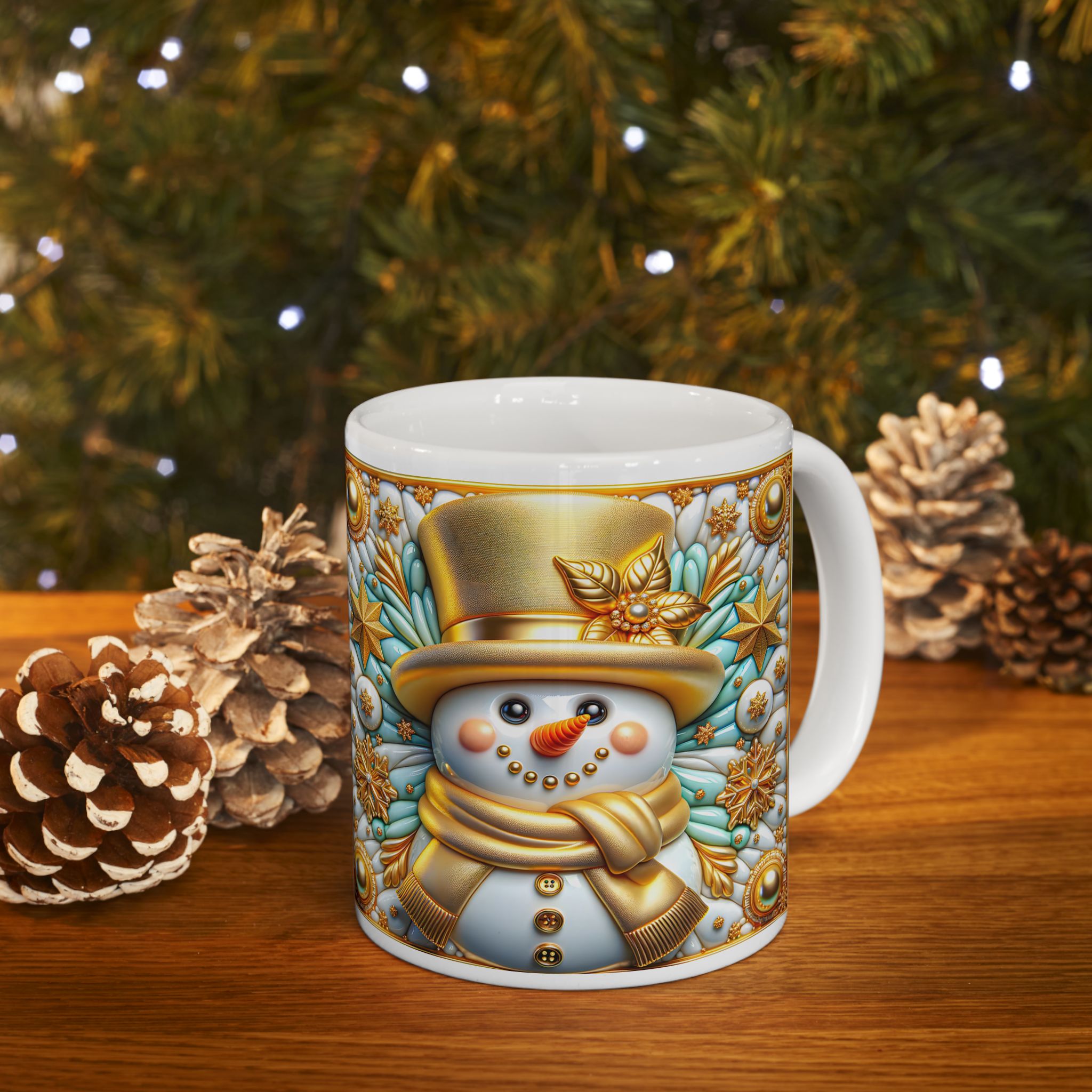 Festive Snowman Ceramic Mug - Perfect for Holiday Gifting, Winter Celebrations, Cozy Home Decor, Christmas Kitchenware, Seasonal Drinkware