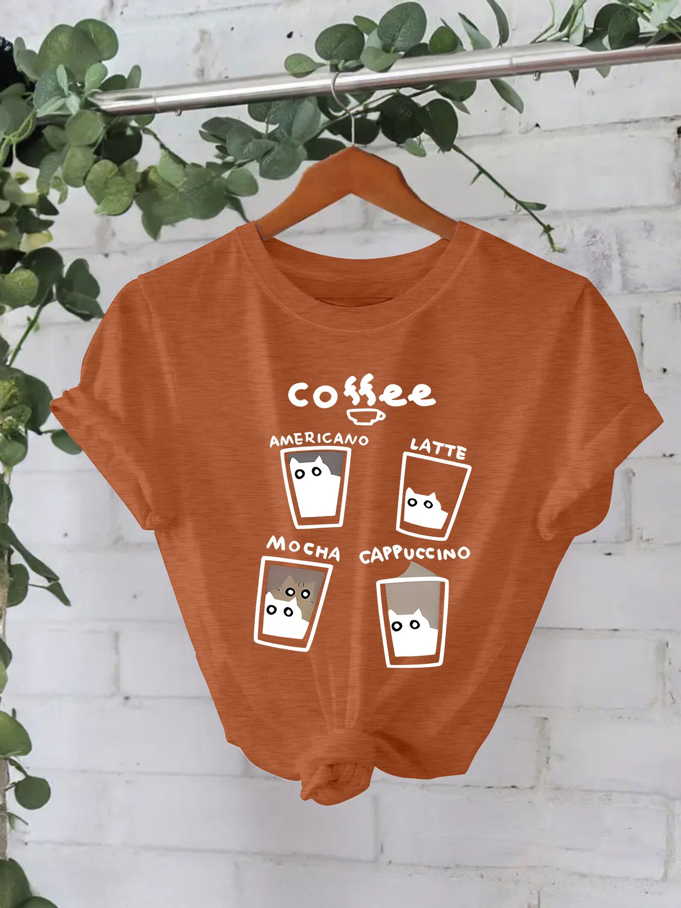 T-shirt short sleeved women's coffee cup
