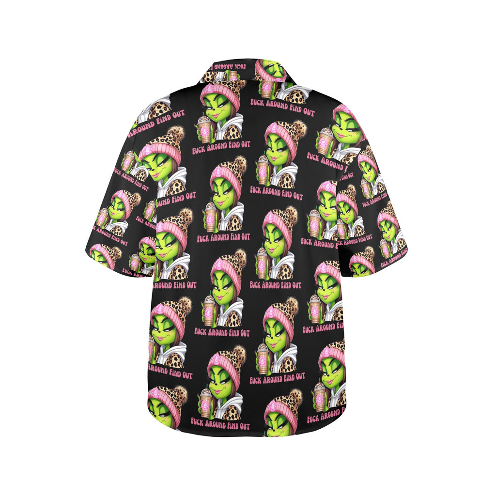 Fa/Fo Women's All Over Print Miss Grinch Shirt （Made in USA Ships to USA Only）