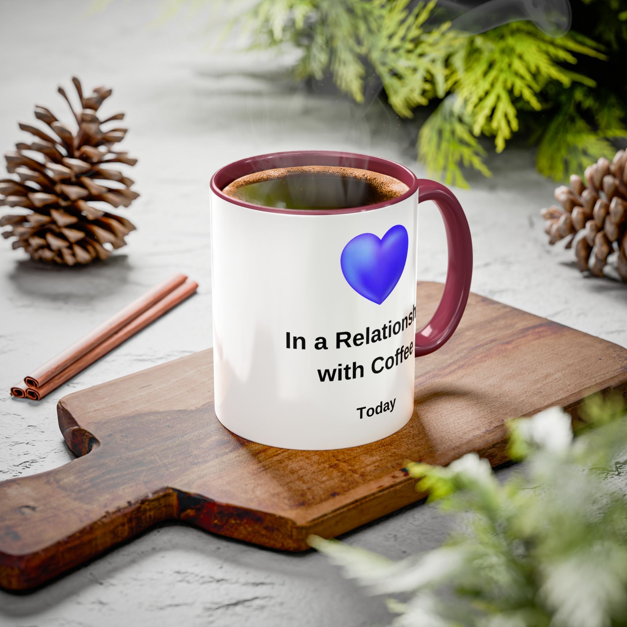 Coffee Lover Mug, Funny Coffee Cup Gift, Relationship with Coffee, Colorful Ceramic Mug, Coffee Addict Mug, Coffee Gift for Her, Coffee Mug
