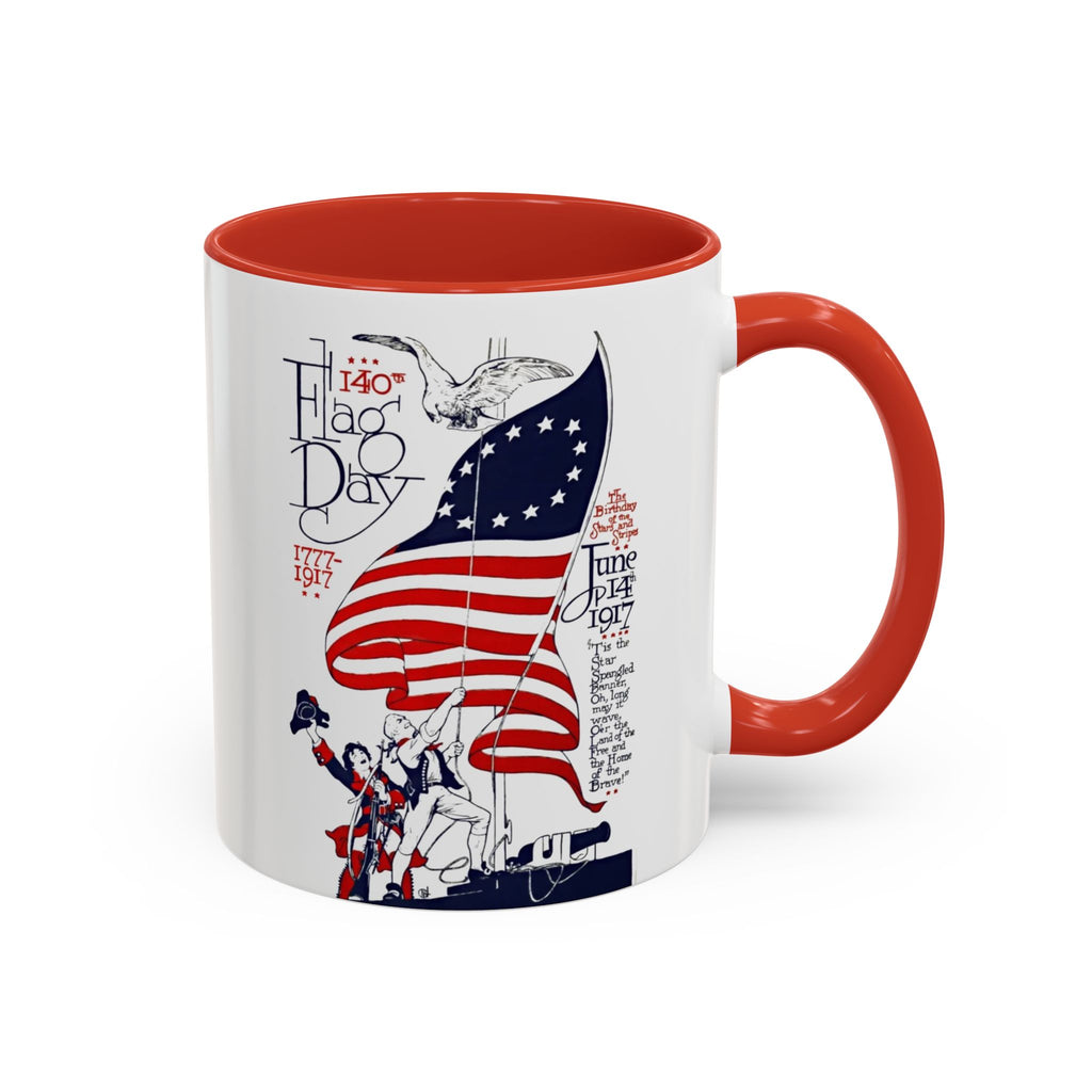American Flag Day June 14th Parade Illustration Mug | Accent Coffee Mug