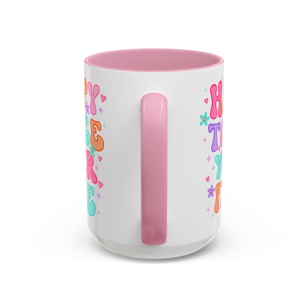 Happy To See Your Face Colorful Coffee Mug — Retro Smiley 11oz/15oz