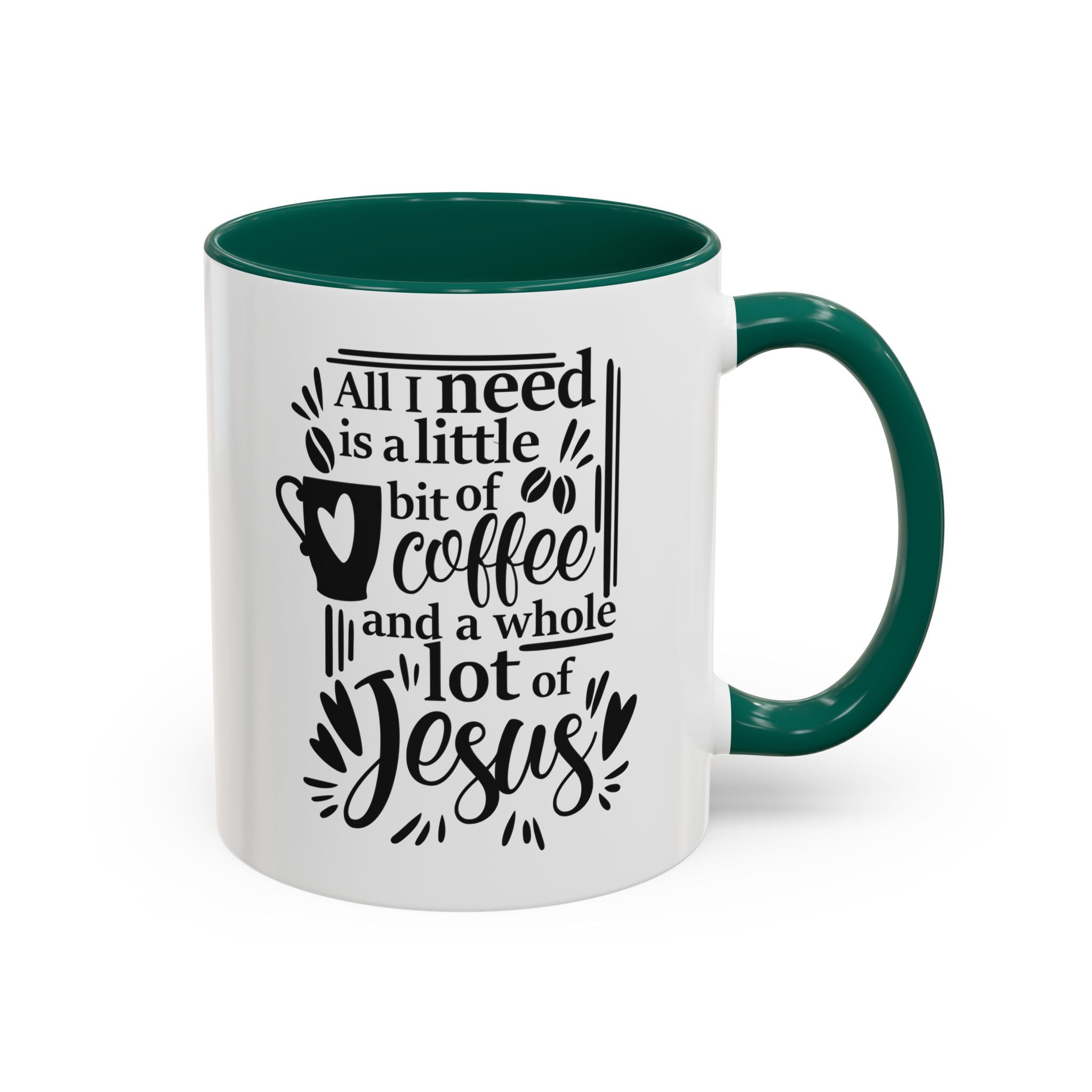 Religious Coffee Mug, Christian Tea Cup, All I Need is Coffee and Jesus, Gift for Coffee Lover, Inspirational Quote Mug with Many Colors