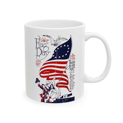 American Flag Day  Illustration Mug | Patriotic 11oz 15oz Ceramic