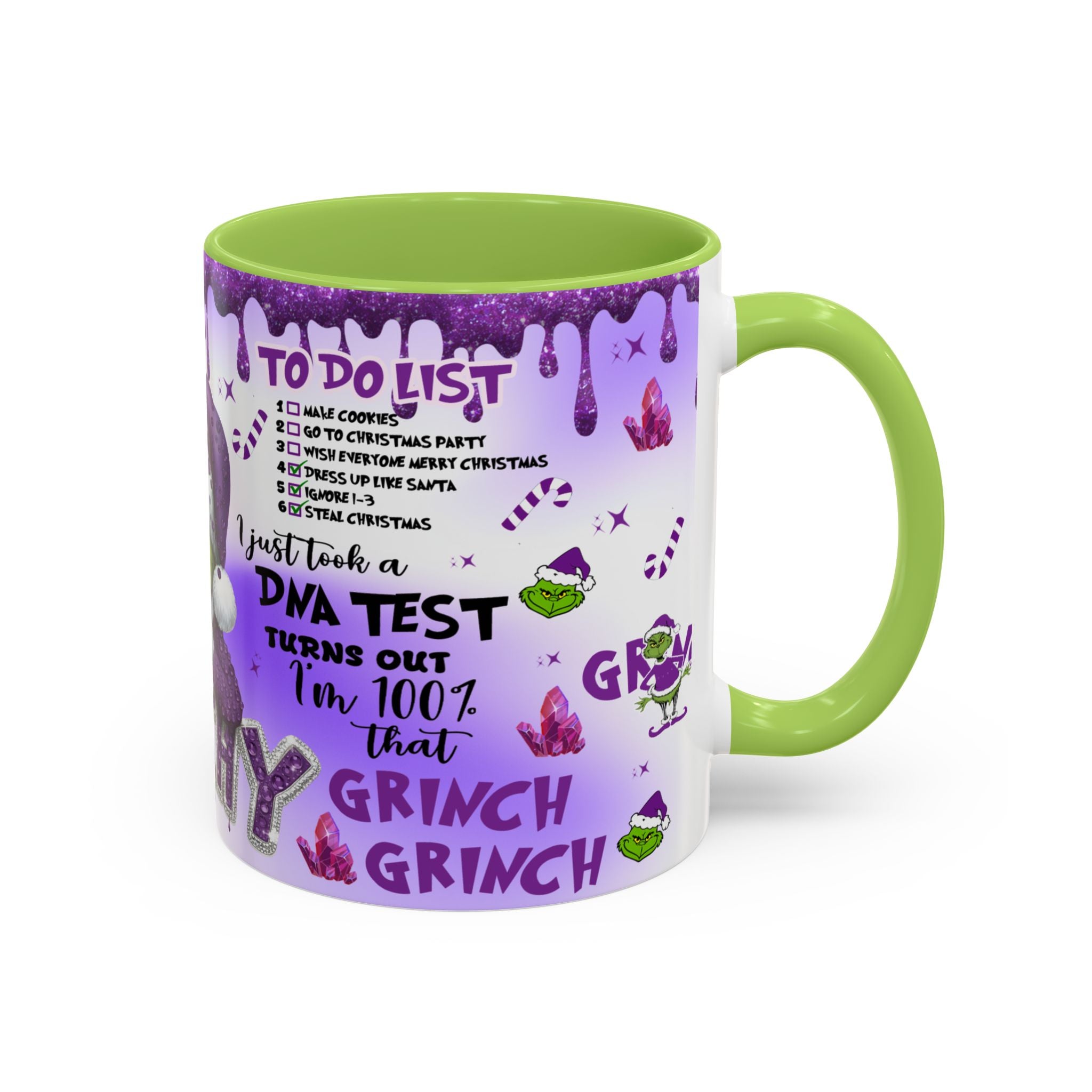 Grinchy Coffee Mug - Fun Holiday Mug, Christmas Gift, Office Decor, Grinch Lovers, DNA Test Humor