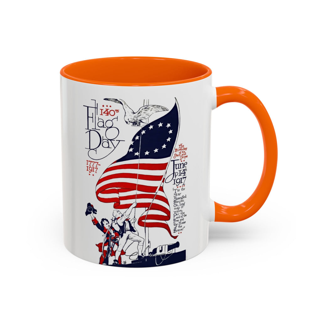 American Flag Day June 14th Parade Illustration Mug | Accent Coffee Mug