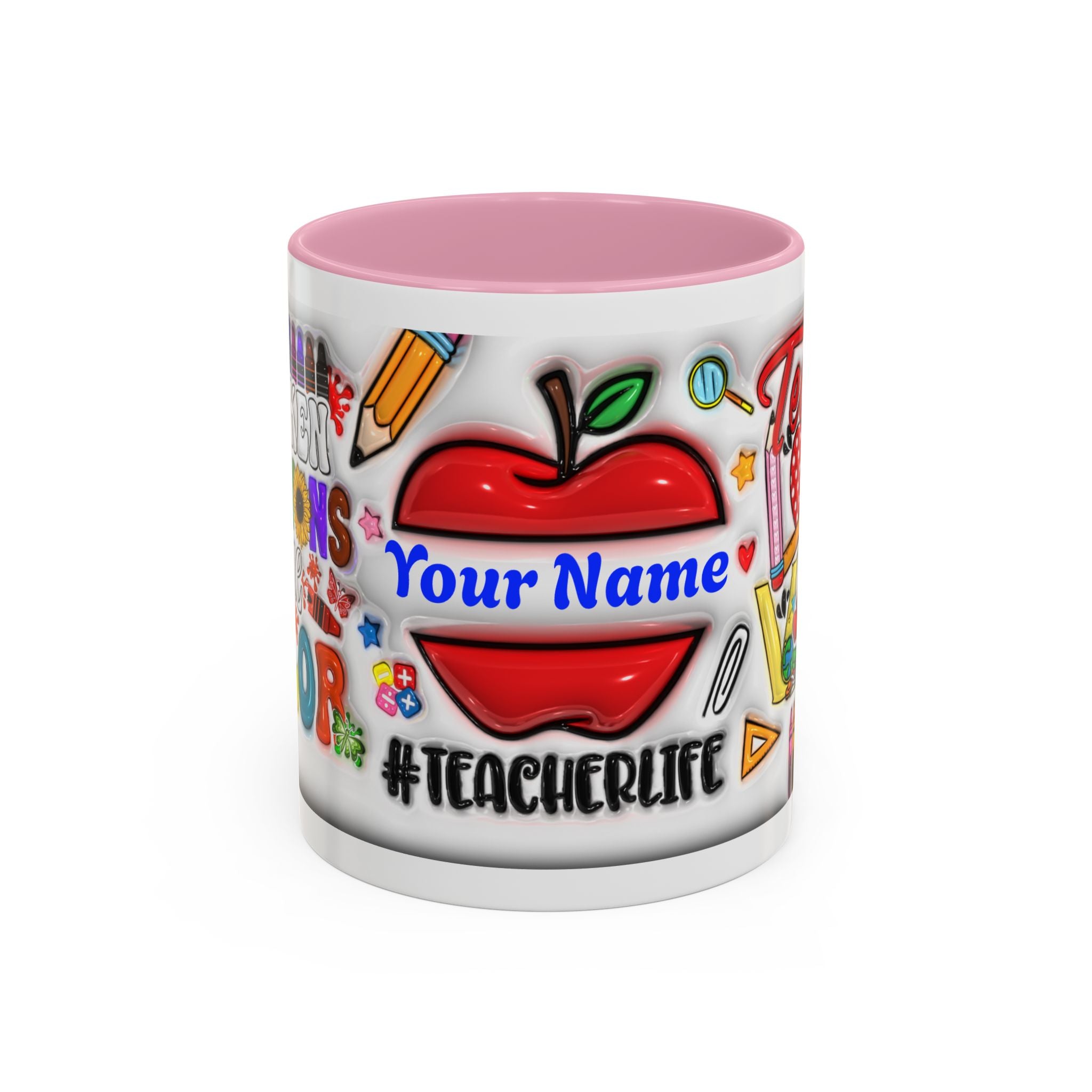 Personalized Teacher Mugs | Colorful 11oz & 15oz Coffee Cups | Fun Gift for Educators | Back to School | Teacher Appreciation