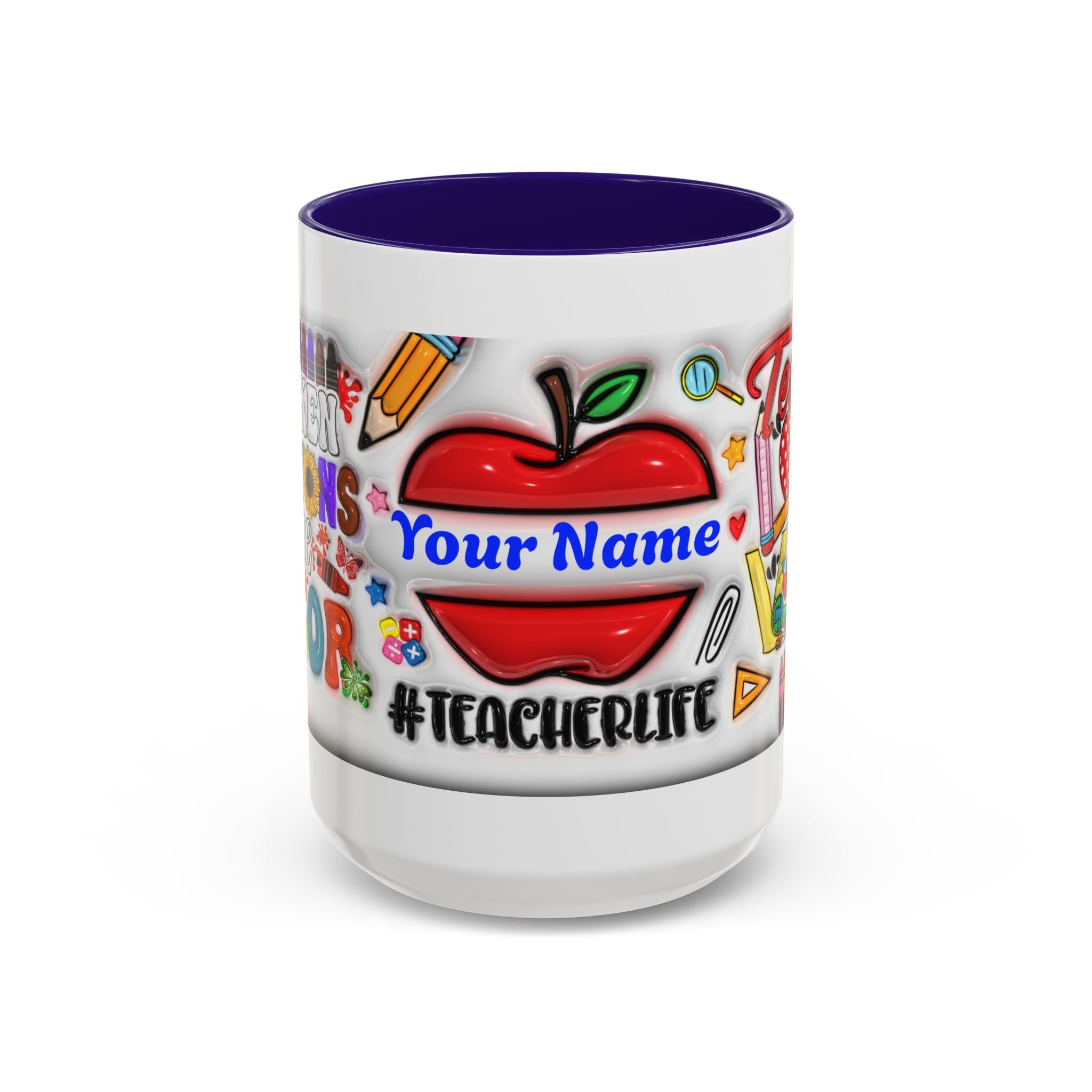 Personalized Teacher Mugs | Colorful 11oz & 15oz Coffee Cups | Fun Gift for Educators | Back to School | Teacher Appreciation