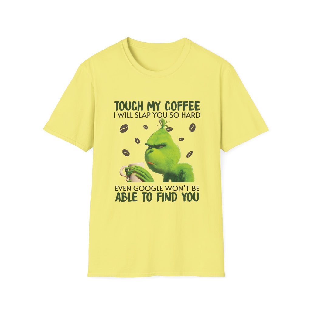 Funny Grinch Coffee T-Shirt, Unisex Tee for Coffee Lovers, Holiday Gift, Quirky Humor Shirt, Perfect for Christmas and Birthdays