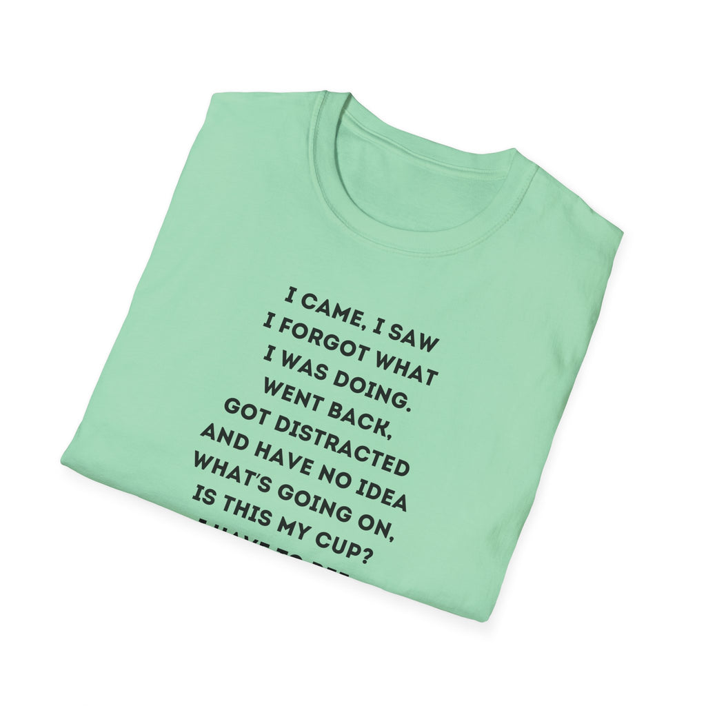 Forgetful Mini Character I Have To Pee T-Shirt | Funny Quote Tee